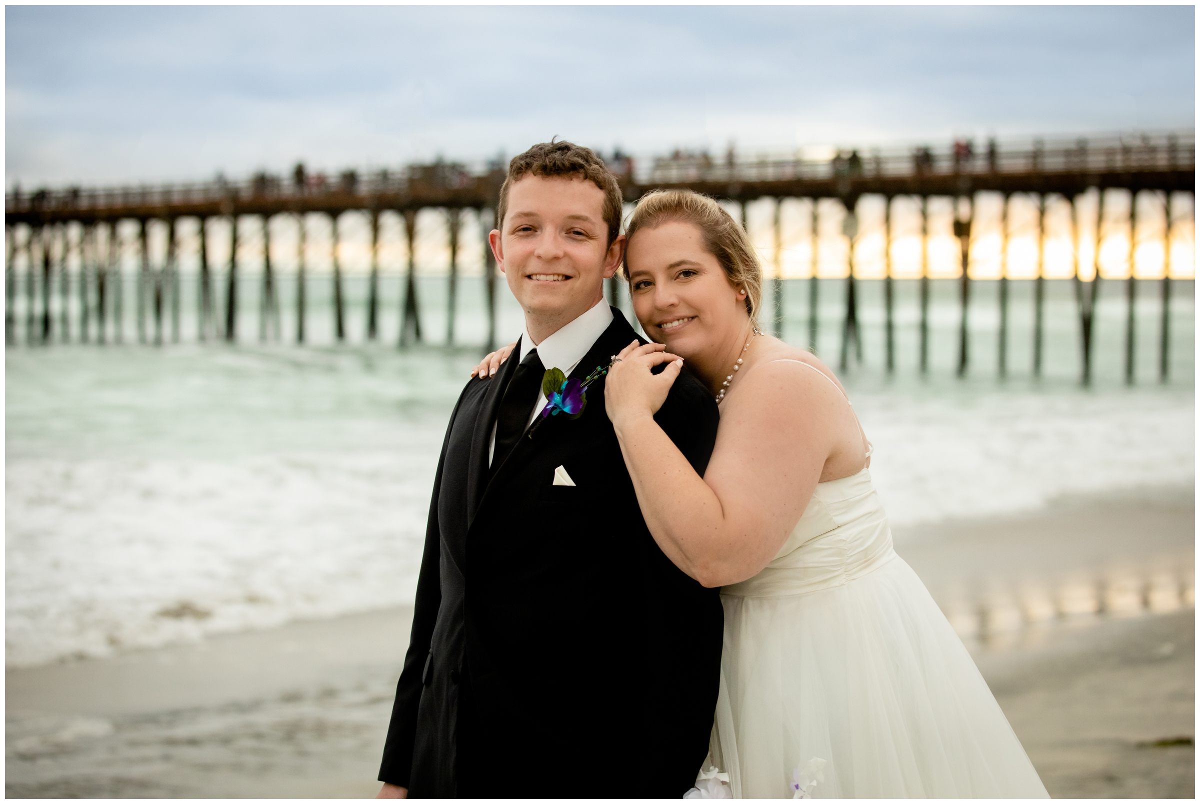 sunset wedding photography inspiration on the beach of Carlsbad California 