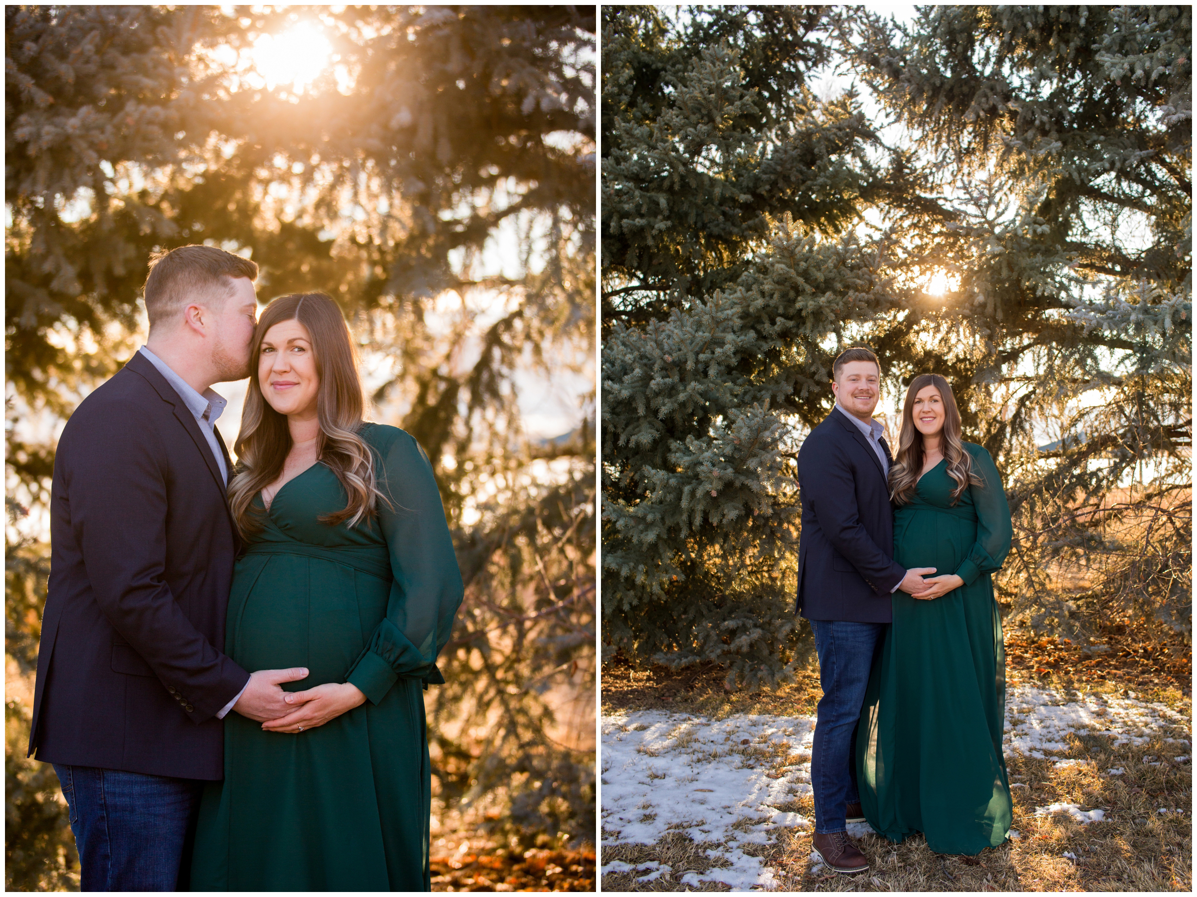 sunny winter maternity photography inspiration in Longmont Colorado 