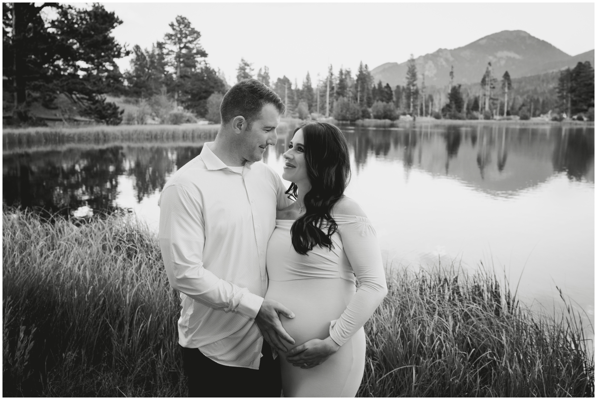 Summer maternity pictures at Sprague Lake by Colorado photographer Plum Pretty Photography