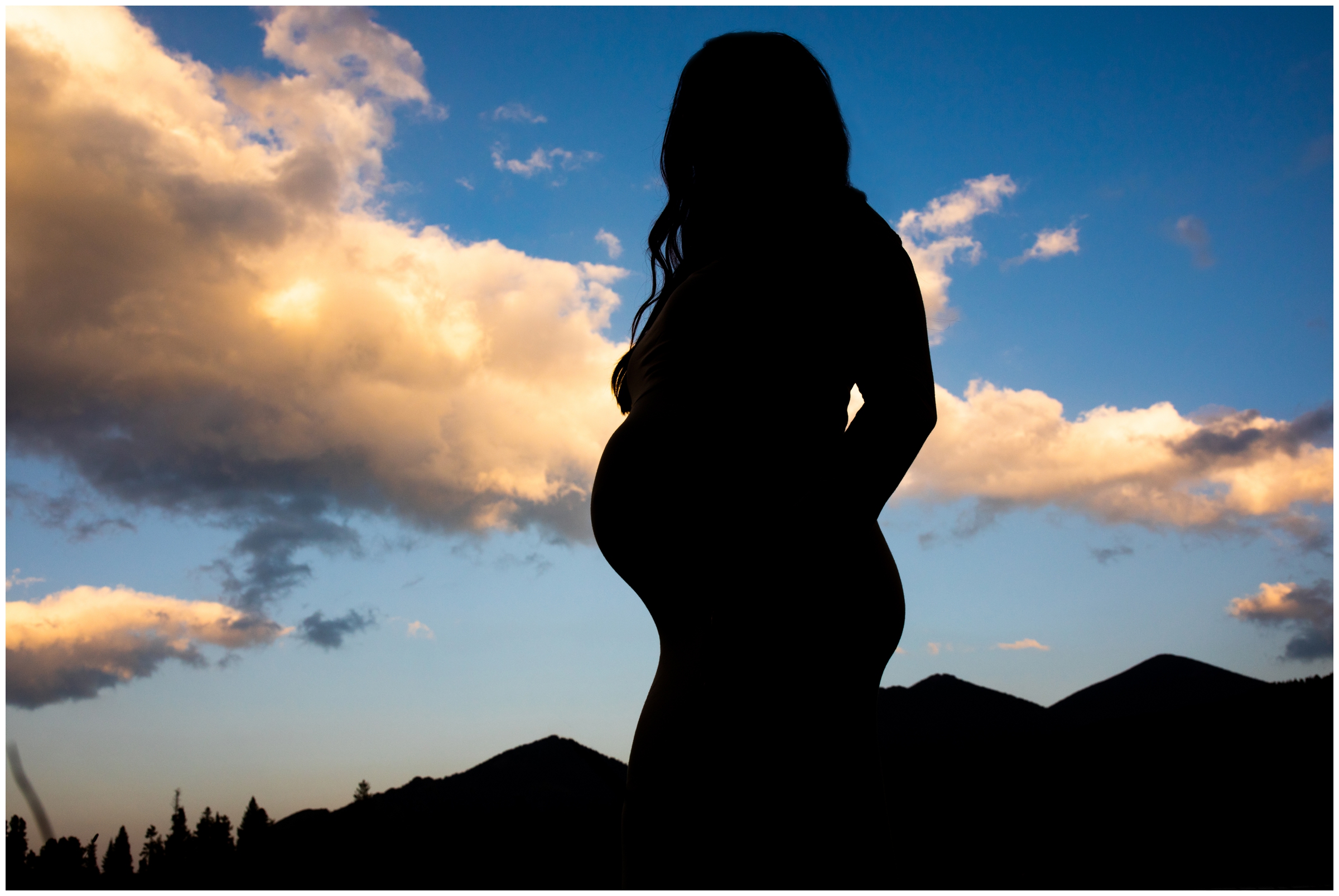 unique silhouette maternity photo by Plum Pretty Photography in Estes Park Colorado 