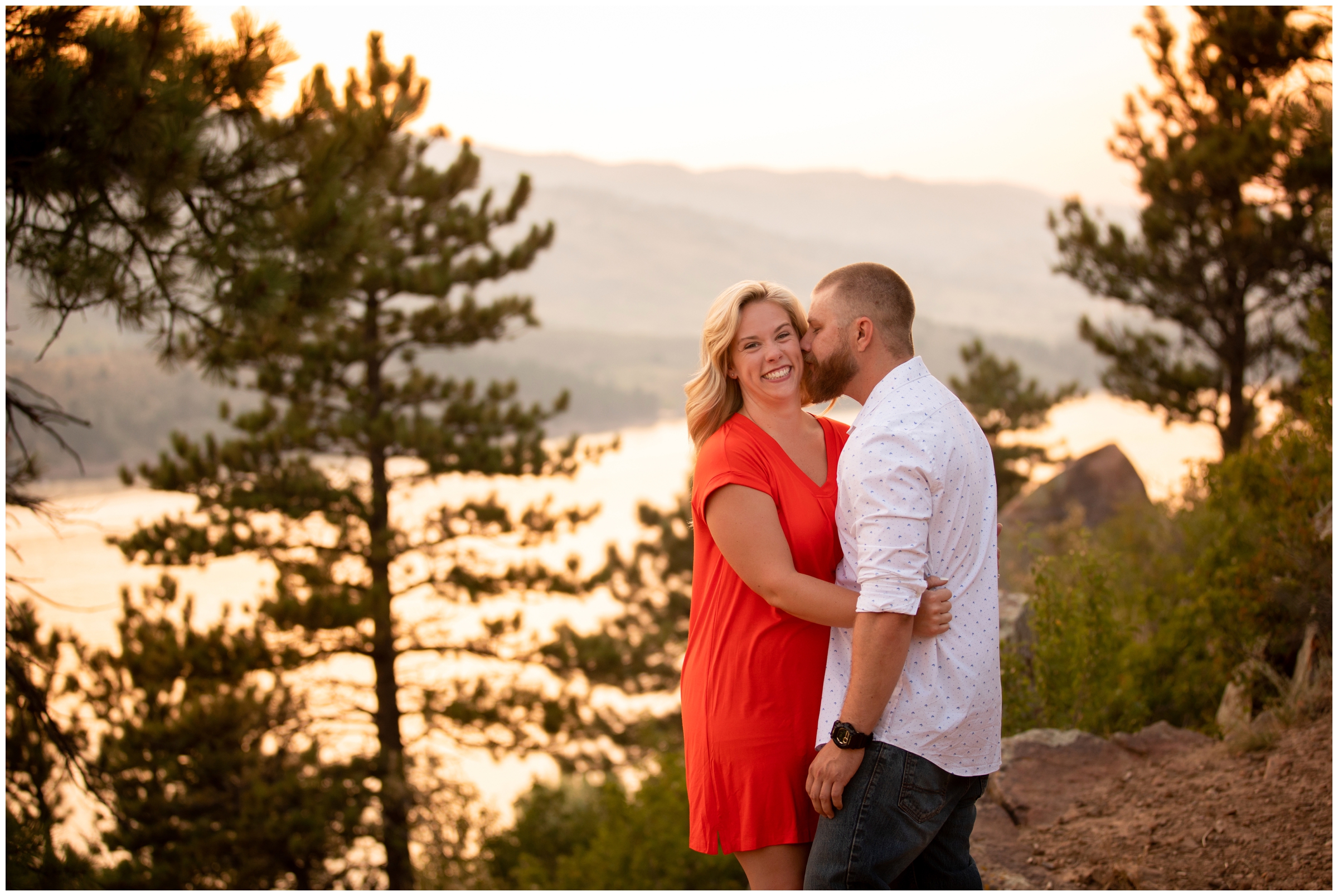 Colorado mountain engagement photography inspiration at Horsetooth Reservoir 