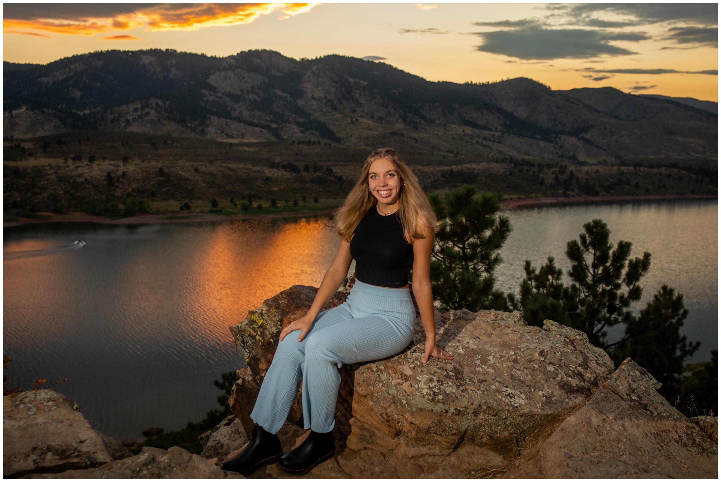 Fort Collins senior pictures at the Old Firehouse Alley and Horsetooth Reservoir by Colorado portrait photographer Plum Pretty Photography 