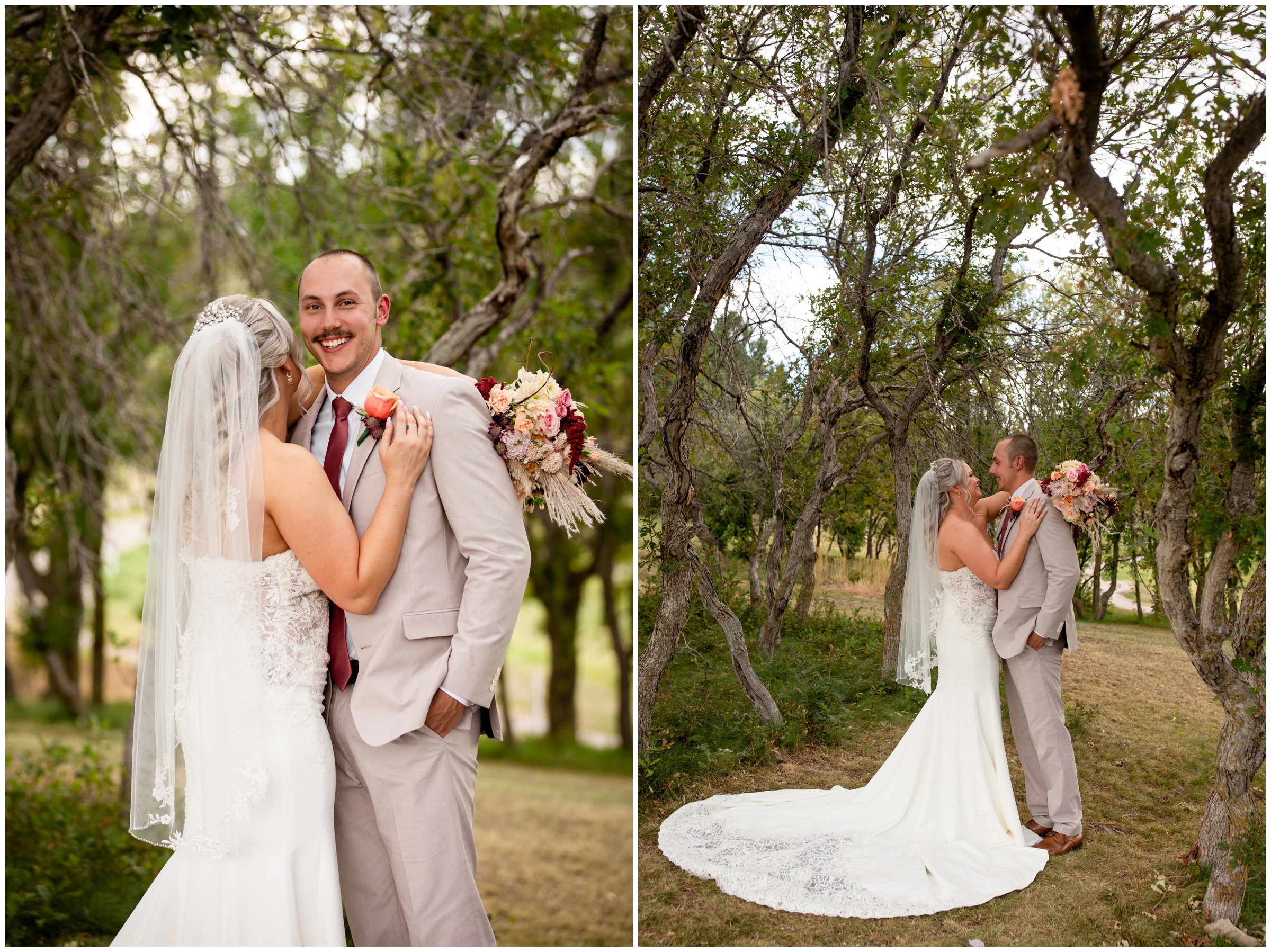 forest wedding photo in Castle Rock Colorado by Plum Pretty Photo