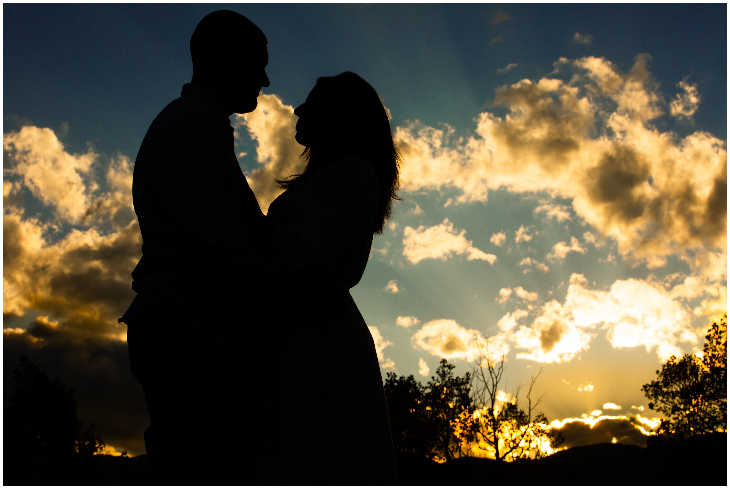 silhouette engagement photography inspiration in the Colorado mountains 