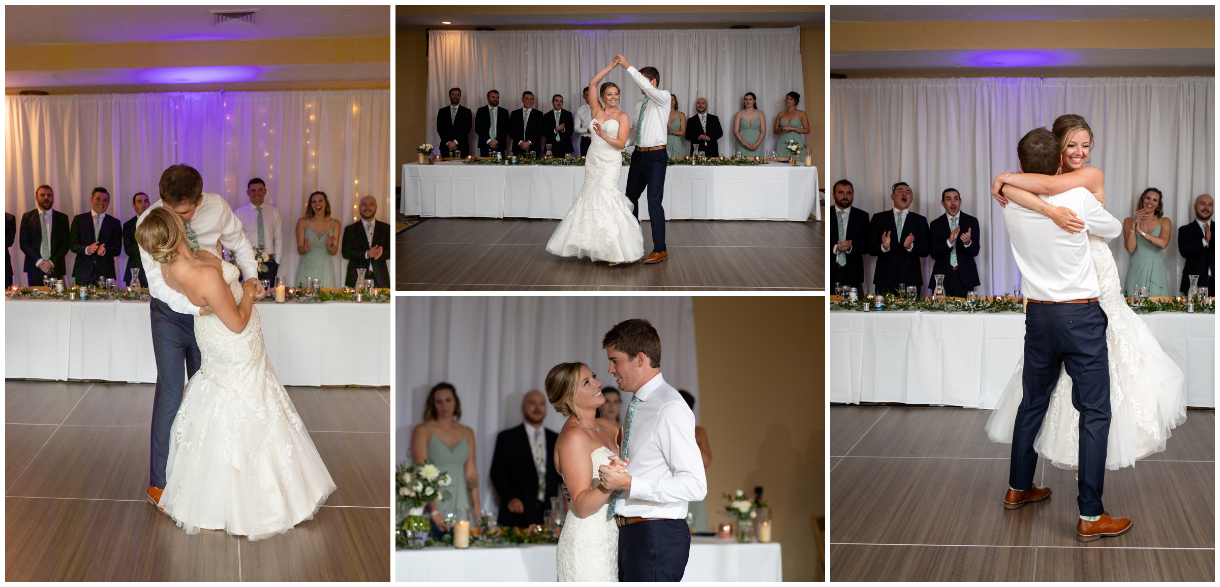 bride and groom's first dance during the Lodge at Breckenridge wedding reception 