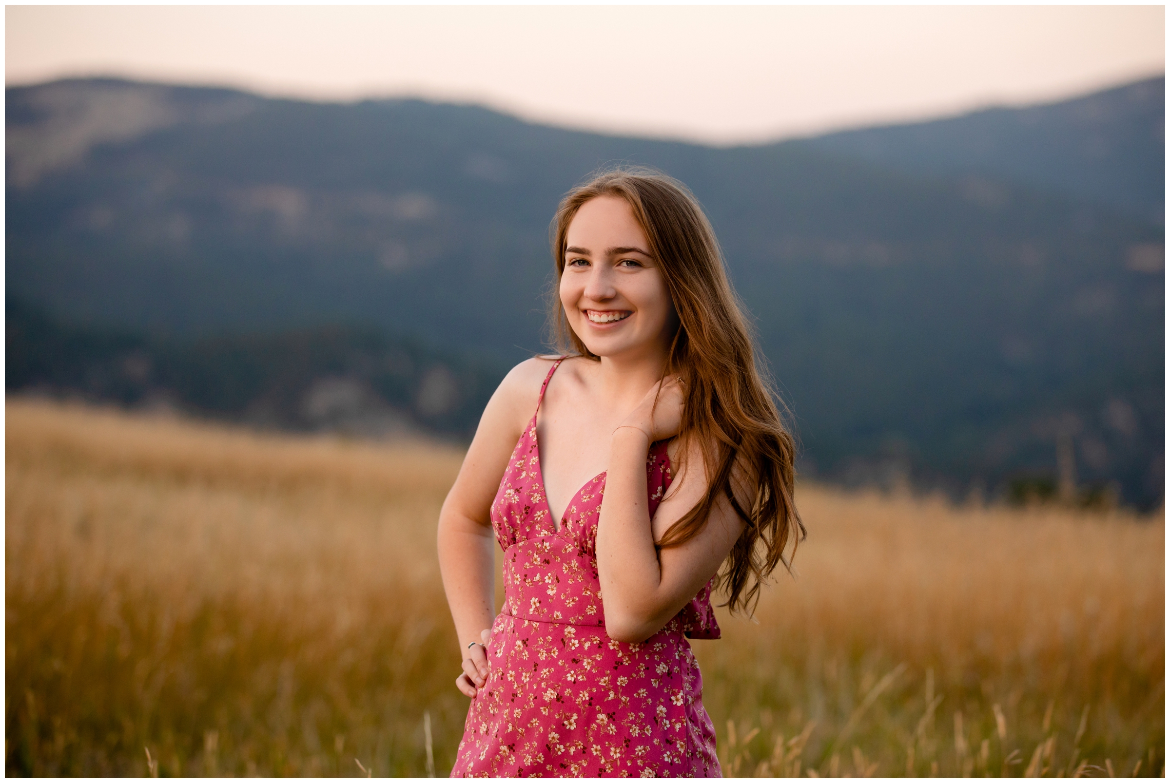 Colorado mountain senior pictures at sunset