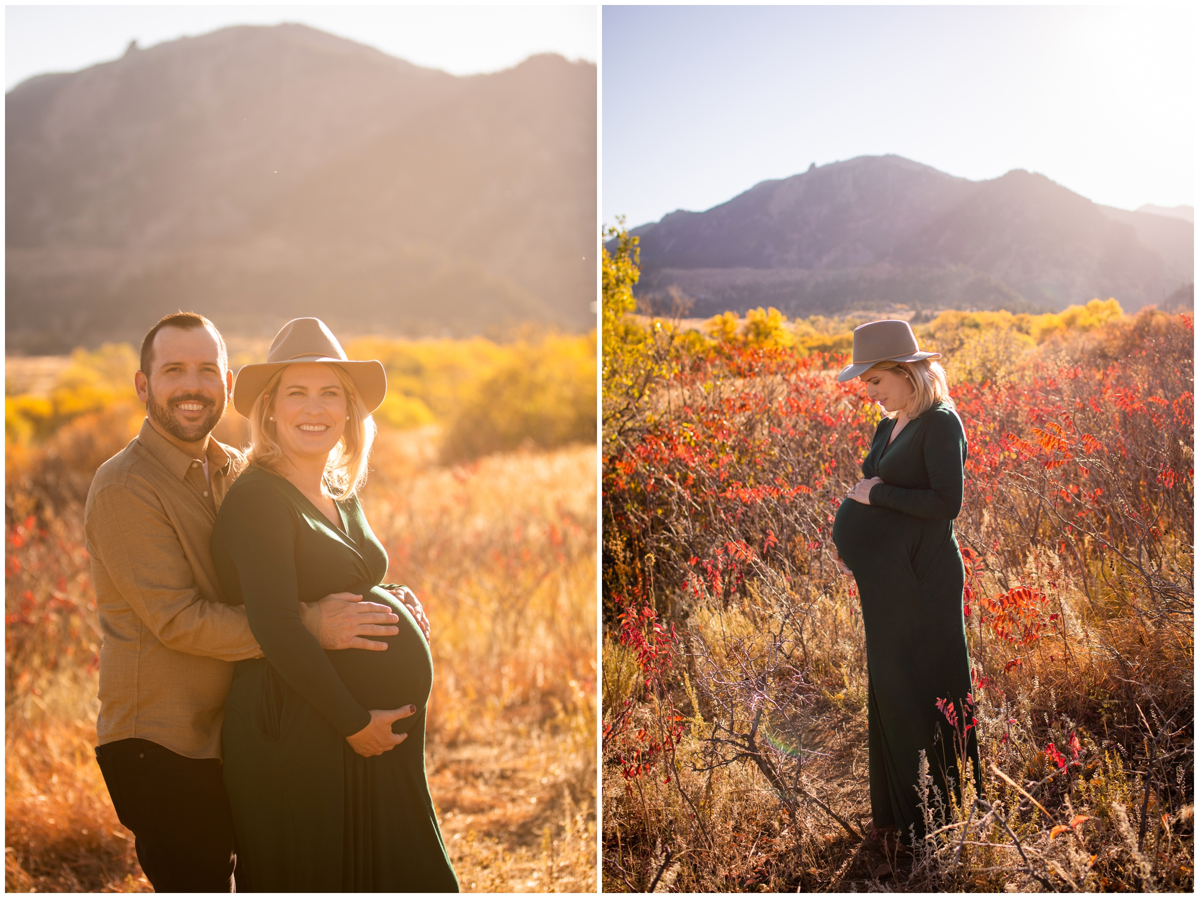 mountain maternity pictures at South Mesa Trail in Boulder Colorado 