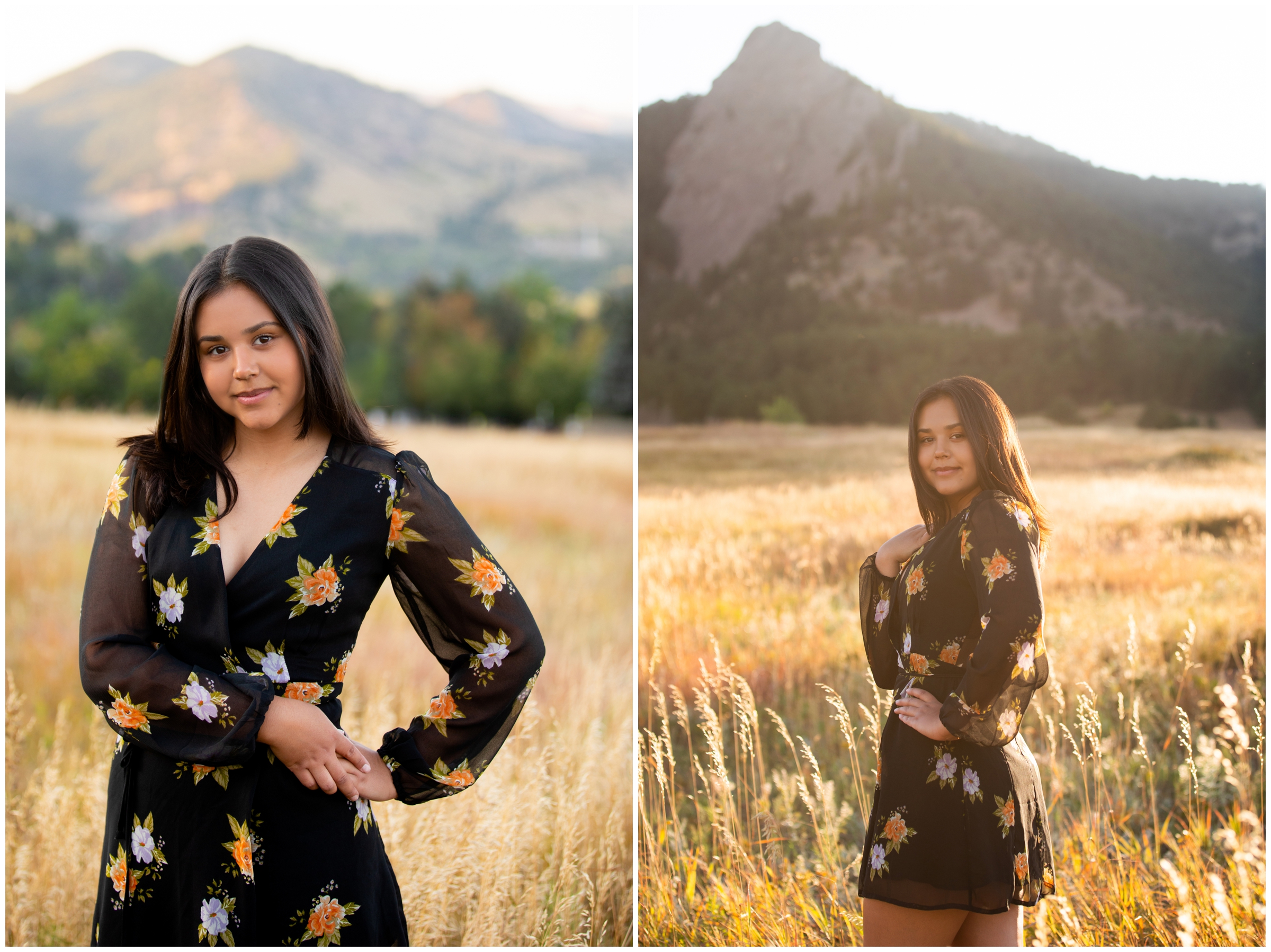 Chautauqua Park flatirons senior photos by Colorado portrait photographer Plum Pretty Photography