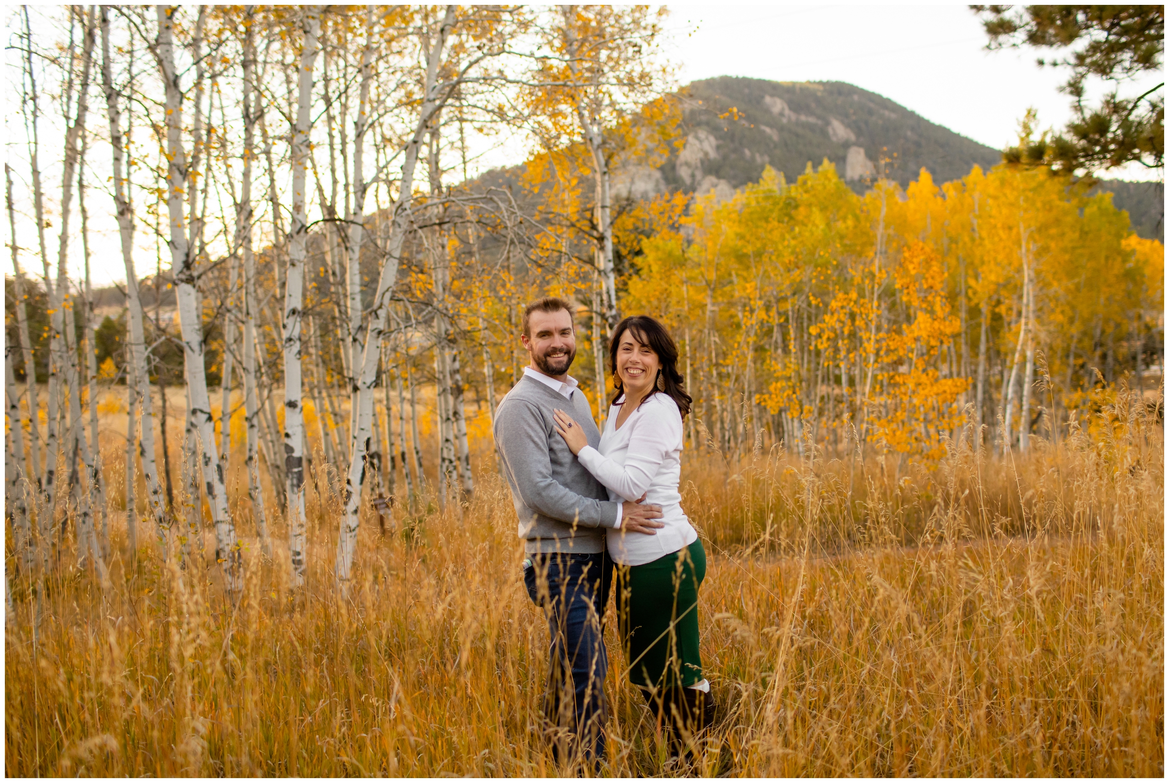 mountain engagement pictures at Meyer Ranch Park Colorado 