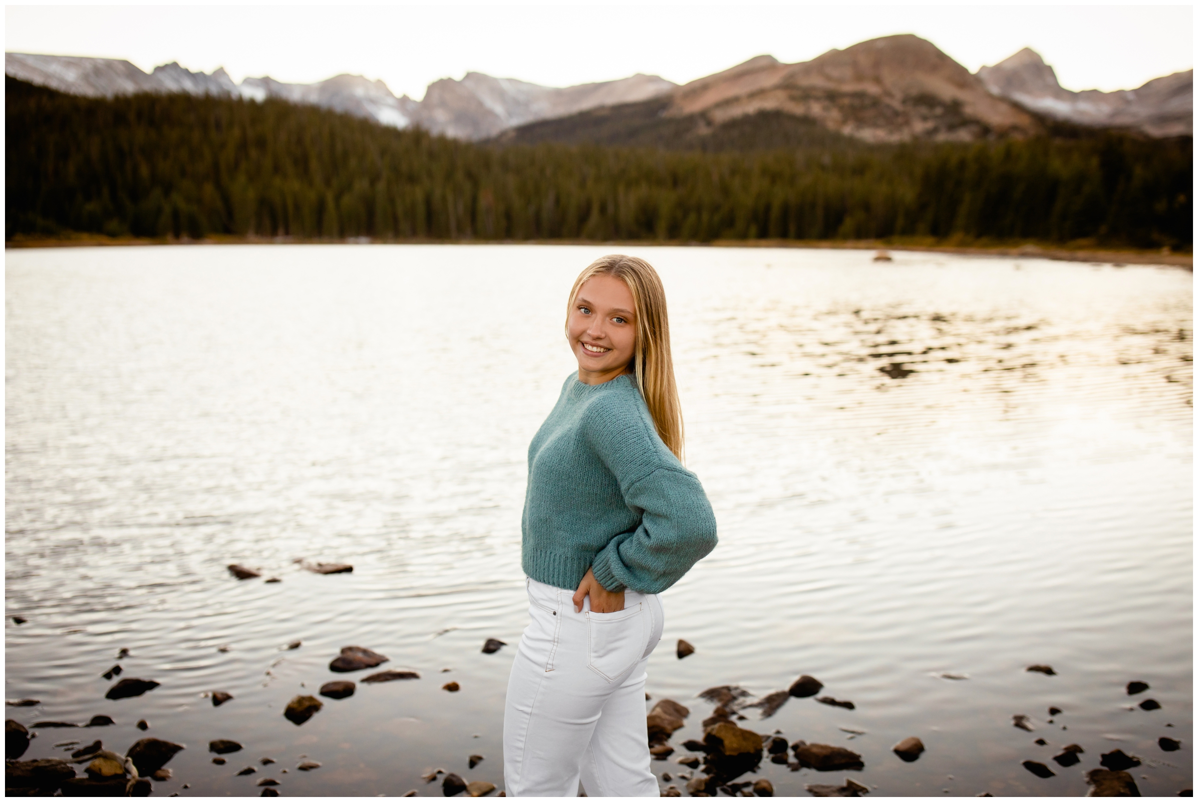 lake senior photography inspiration at Brainard Lake in Colorado mountains