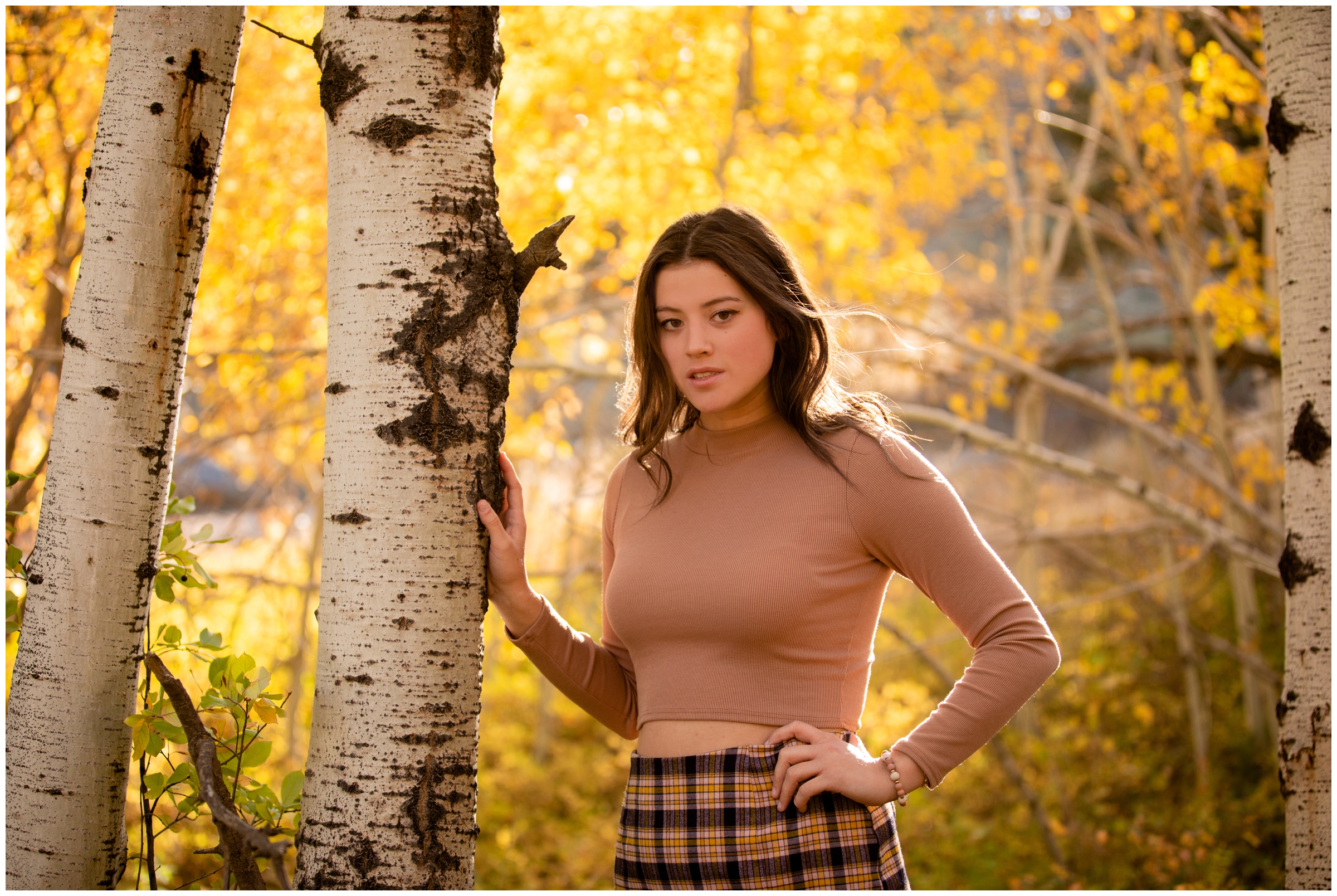 Fall Colorado mountain senior photographs at Gross Reservoir by Boulder portrait photographer Plum Pretty Photography