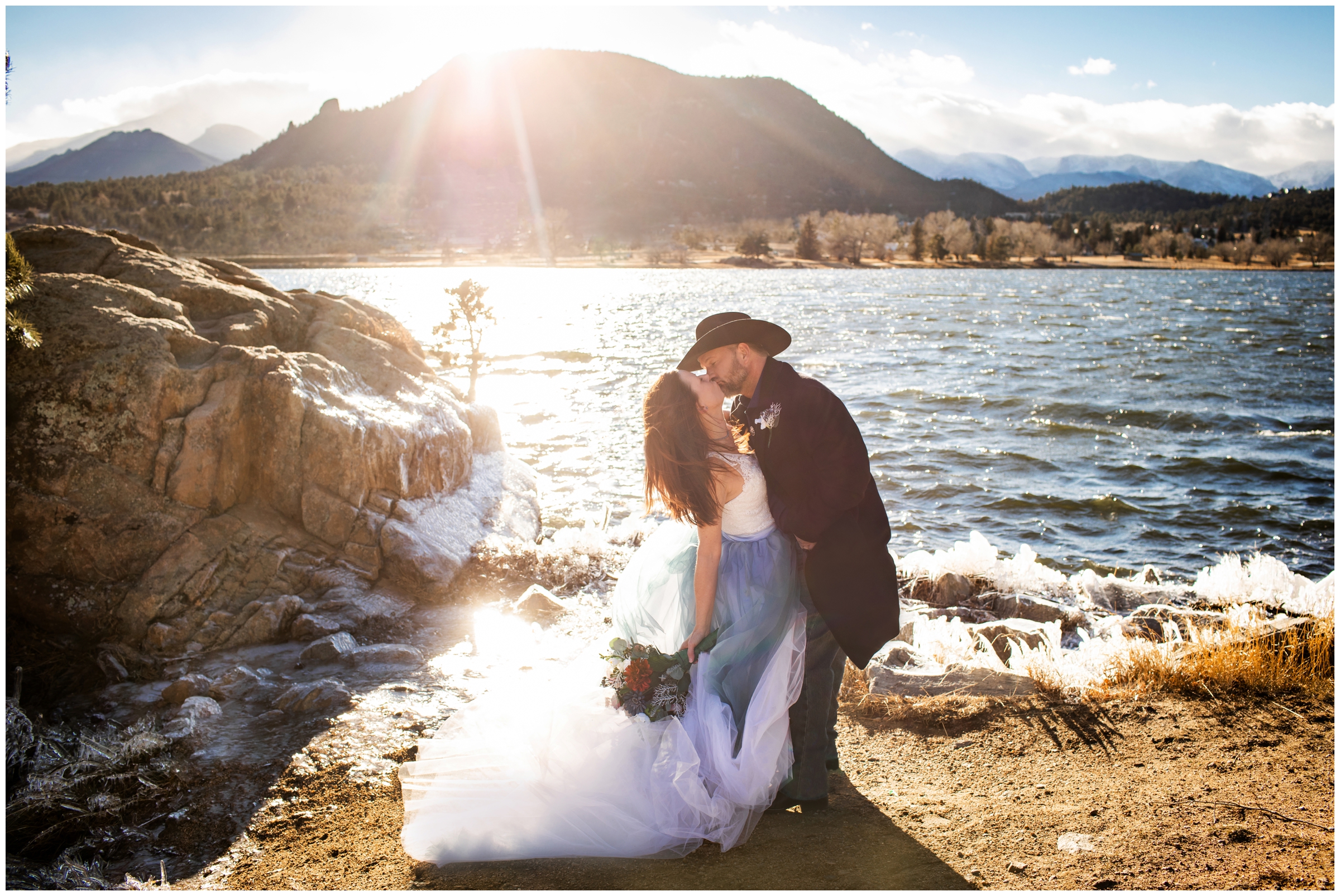 Estes Park Resort wedding photos during winter by Colorado elopement photographer Plum Pretty Photography
