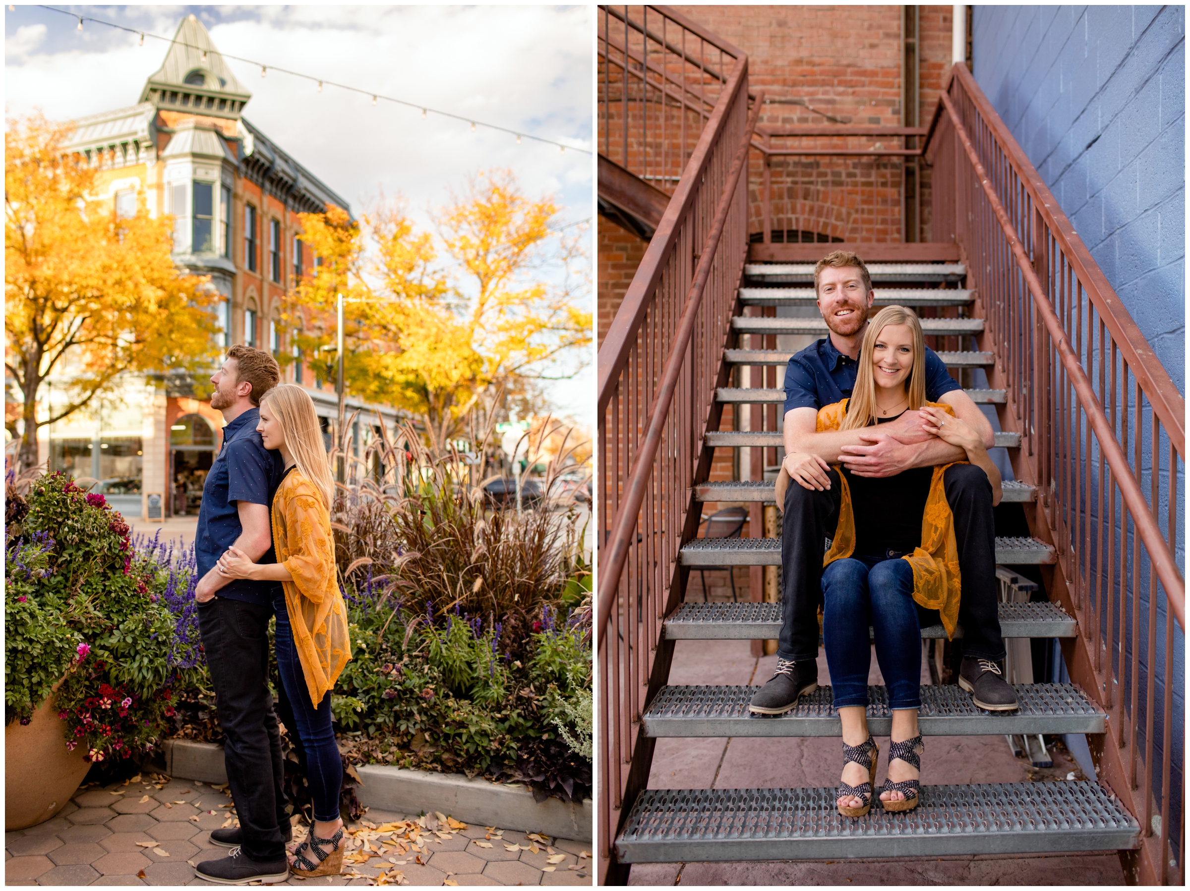 Fort Collins engagement photography in Old Town by Colorado photographer Plum Pretty Photography