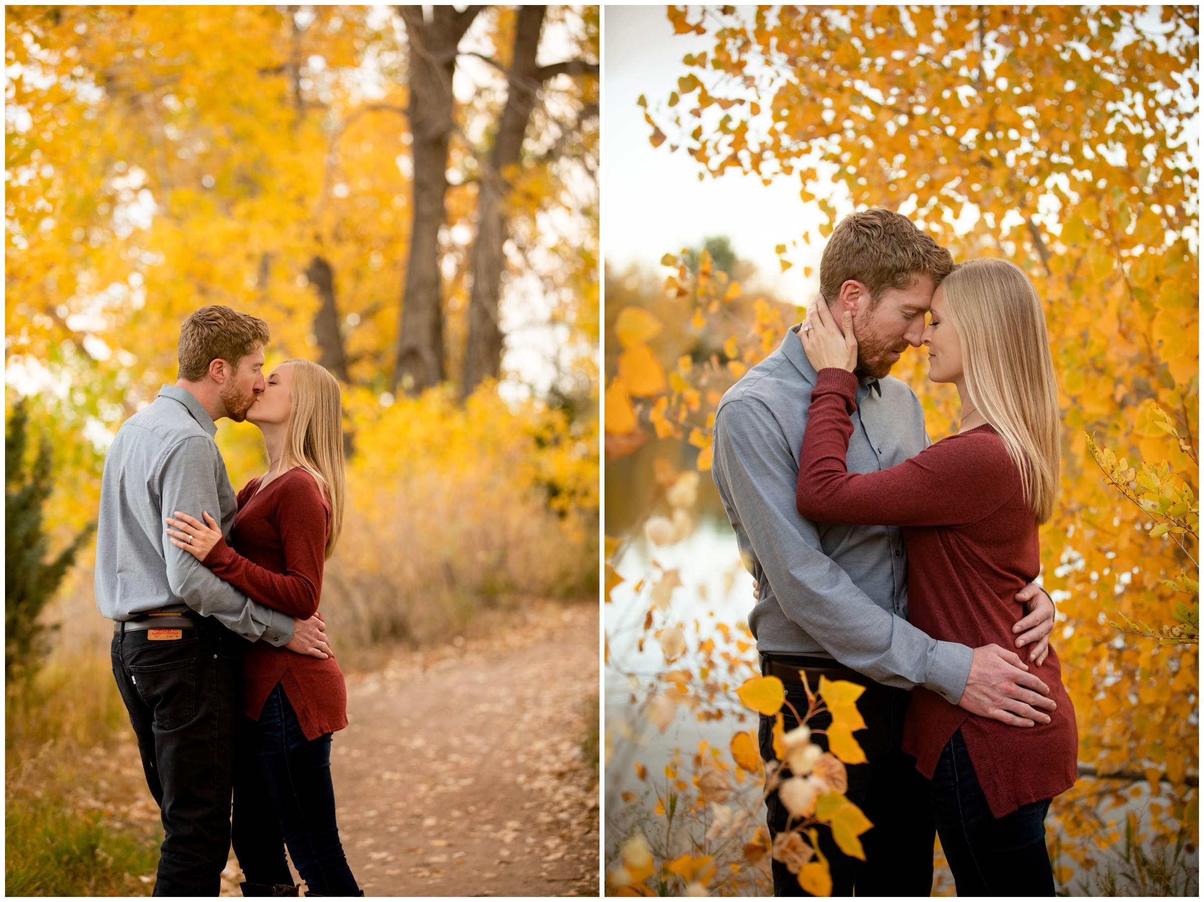 fall Fort Collins engagement photography at River Bend Ponds by Colorado photographer Plum Pretty Photography