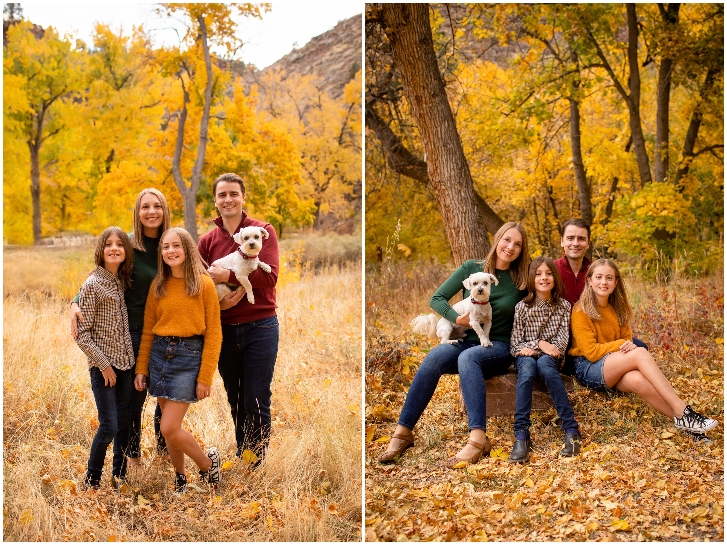 Lyons Colorado family pictures during fall at the Lavern Johnson Park by CO portrait photographer Plum Pretty Photography