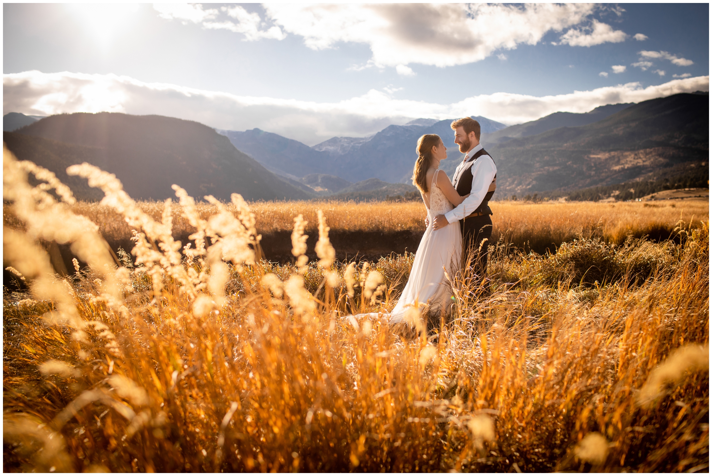 RMNP wedding photos during fall at Moraine Park by Estes Park Colorado photographer Plum Pretty Photography