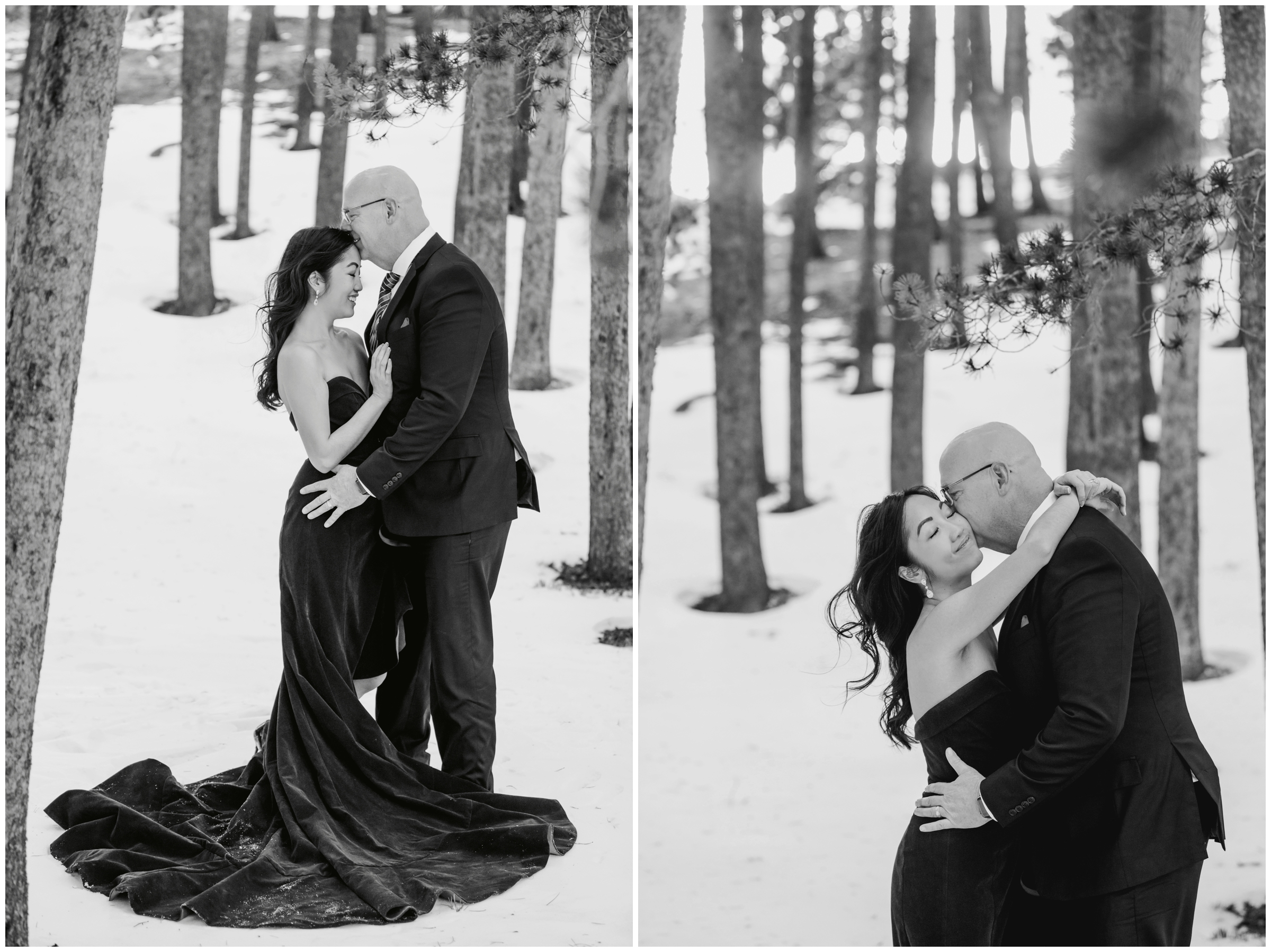 romantic winter engagement photography inspiration in the Colorado mountains