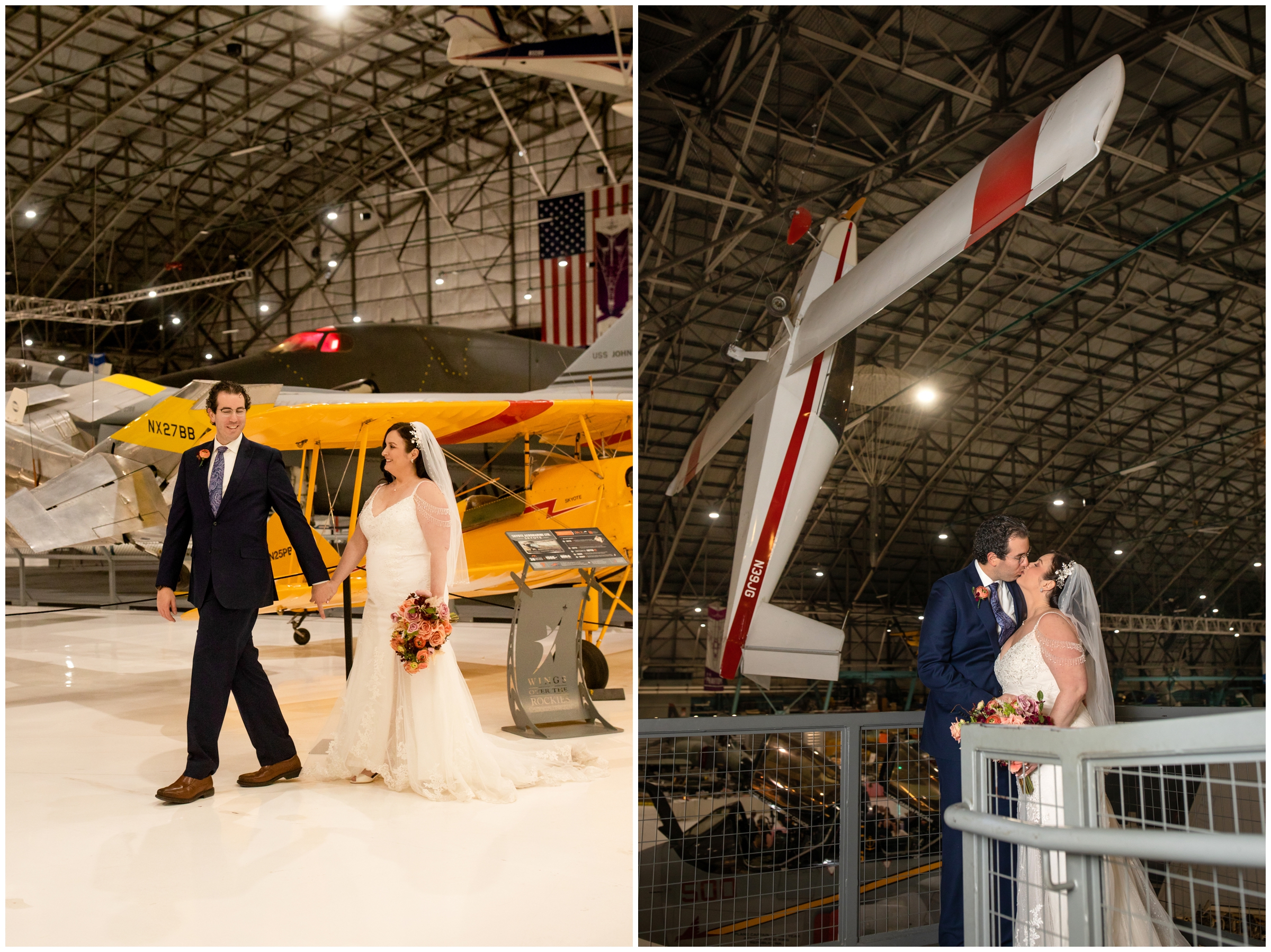 super unique wedding ideas at Wings over the rockies Denver airplane museum venue 