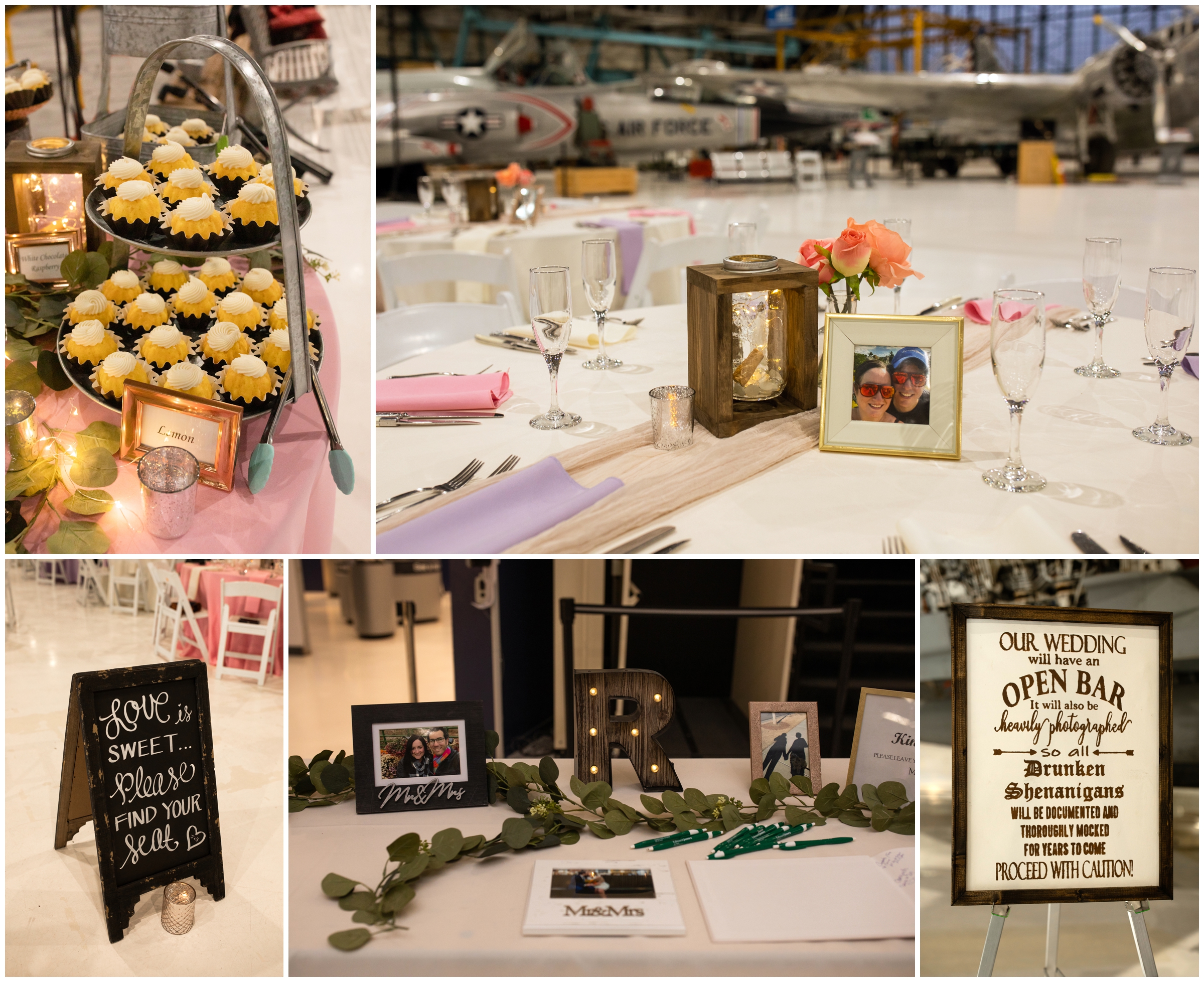 bundt cakes in place of traditional cake during Denver winter wedding reception