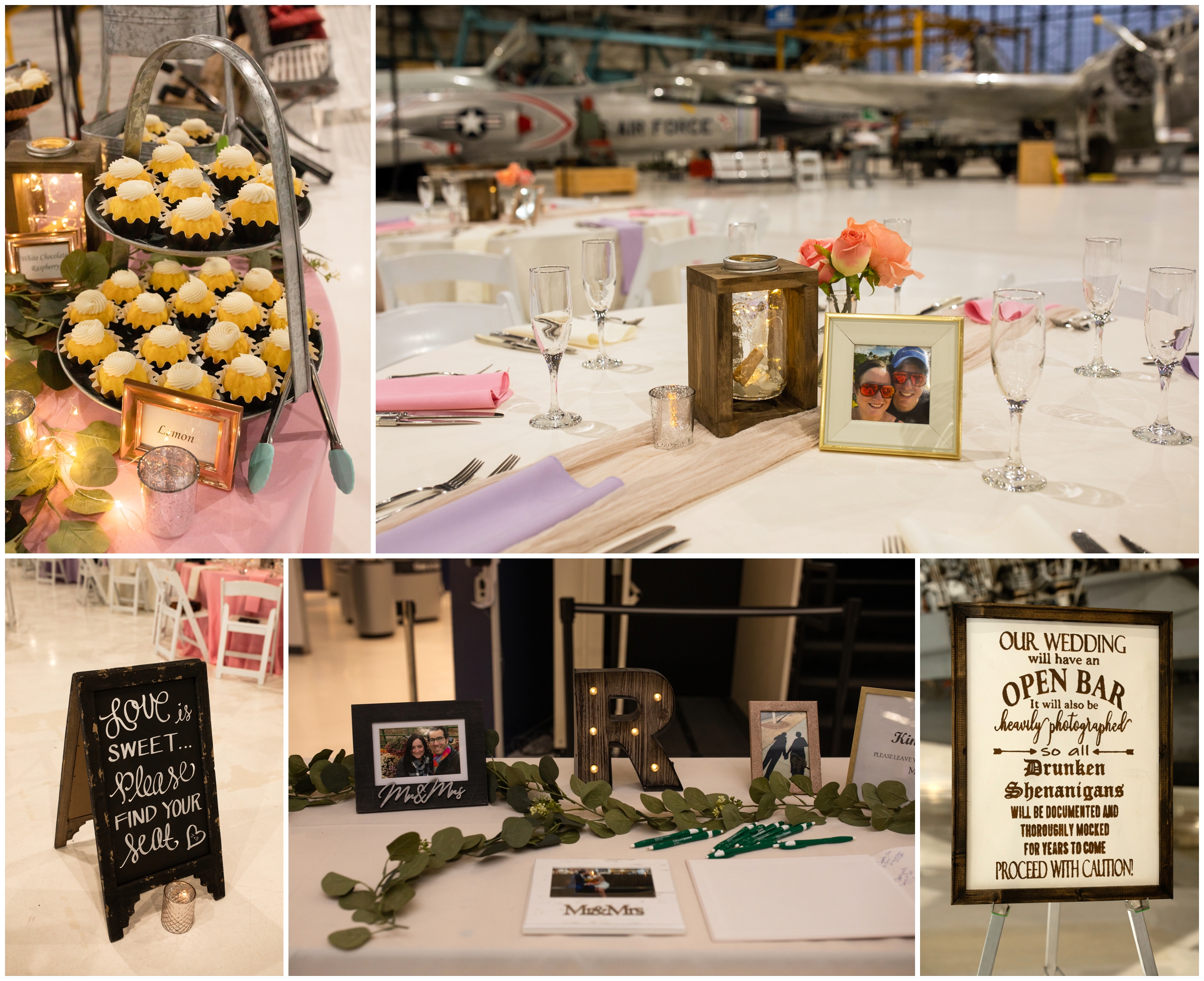 bundt cakes in place of traditional cake during Denver winter wedding reception 