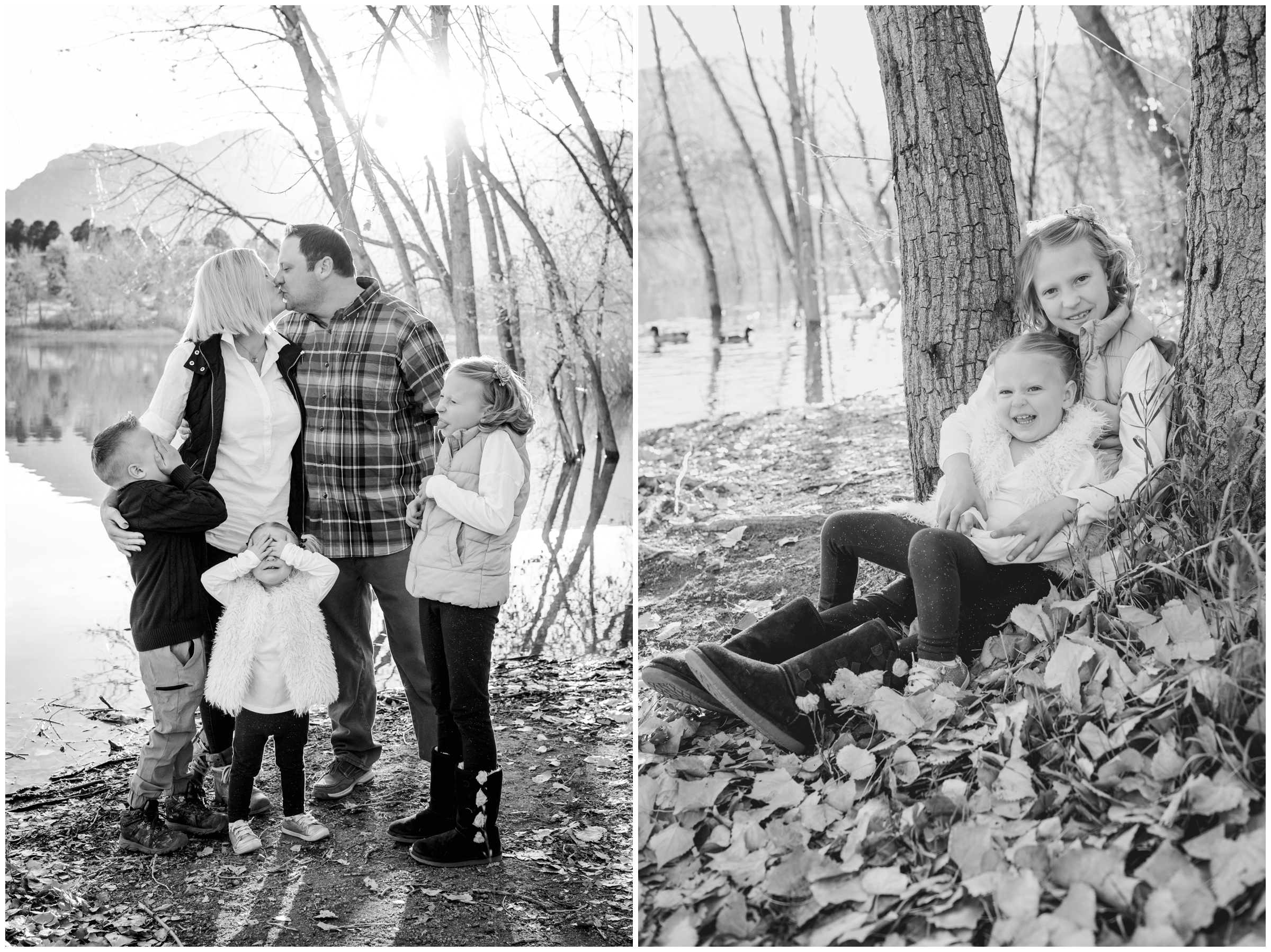 funny family photos during fall in Colorado Springs