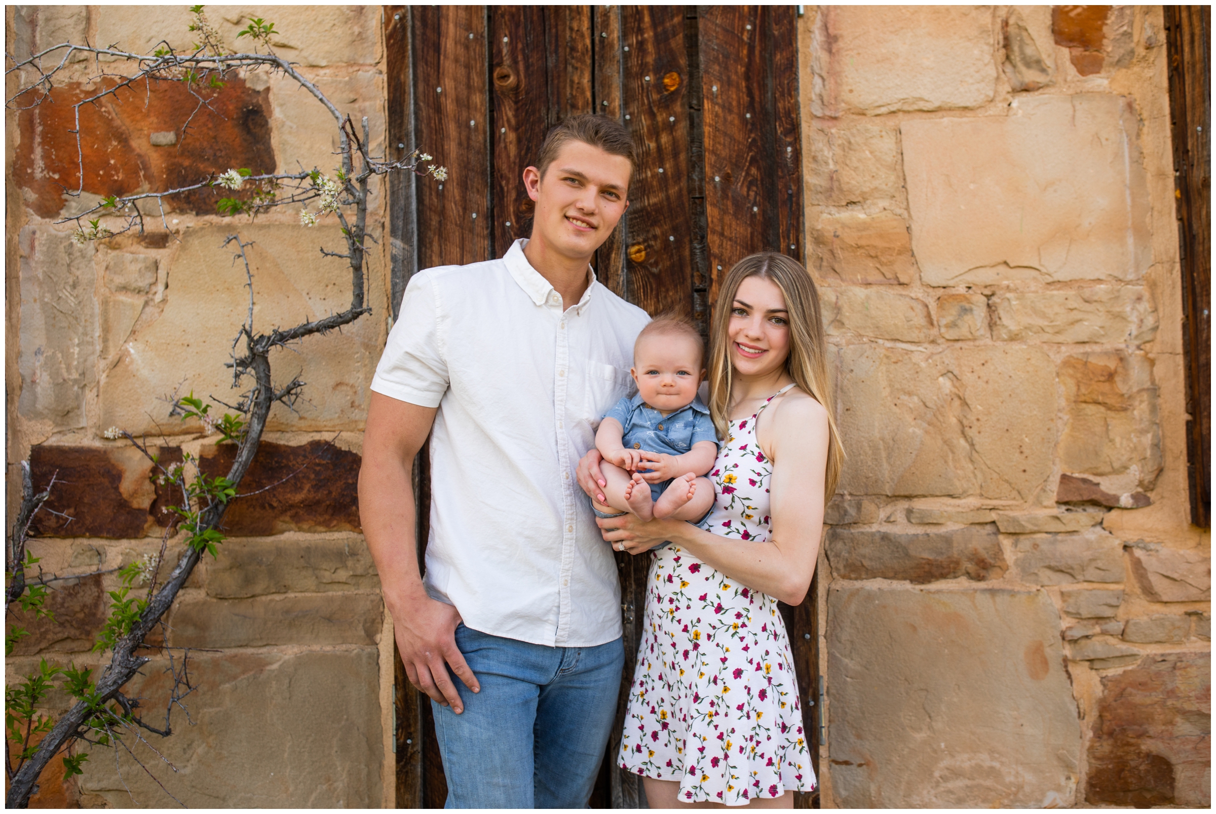 Boulder family pictures at South Mesa Trail during spring by Colorado portrait photographer Plum Pretty Photography