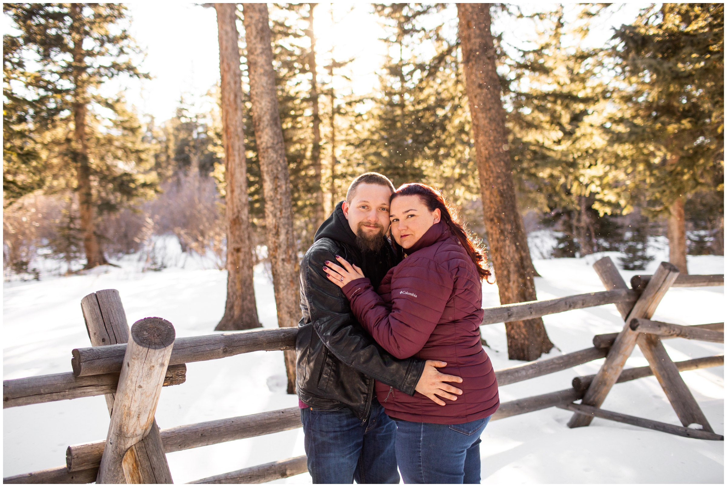 Colorado winter engagement portraits at Echo Lake Park by mountain wedding photographer Plum Pretty Photography