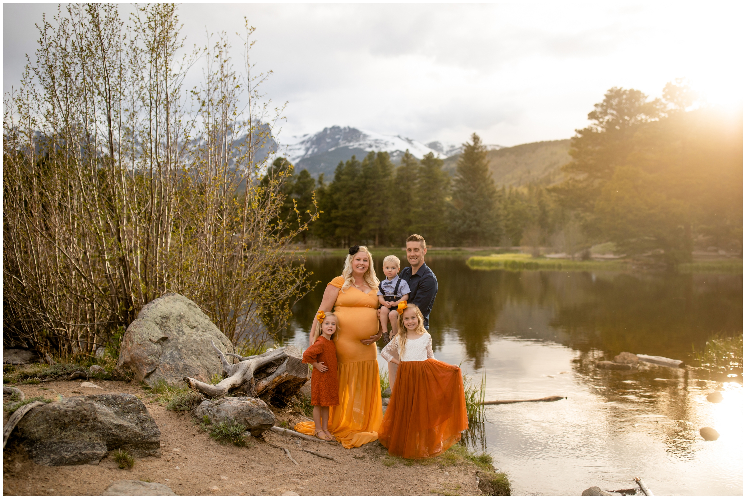 mountain family pictures at Sprague Lake in Rocky Mountain National Park Estes Park 