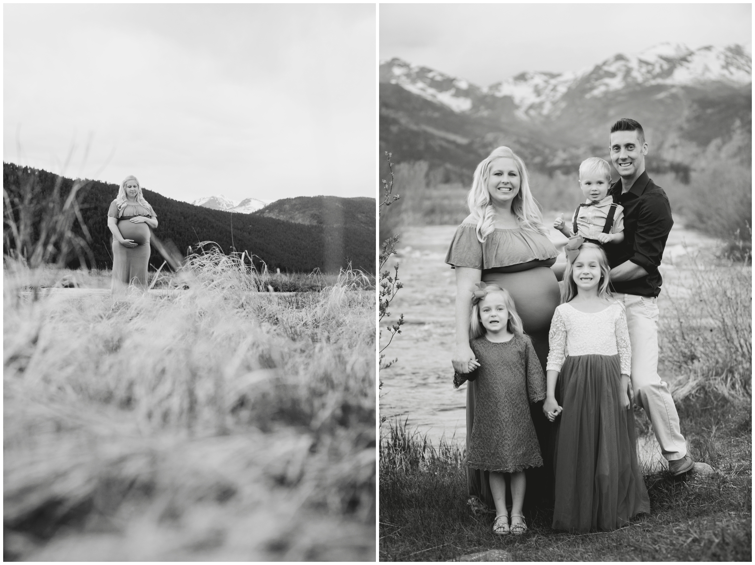Colorado family maternity portraits in Rocky Mountain National Park by Estes Park photographer Plum Pretty Photography 