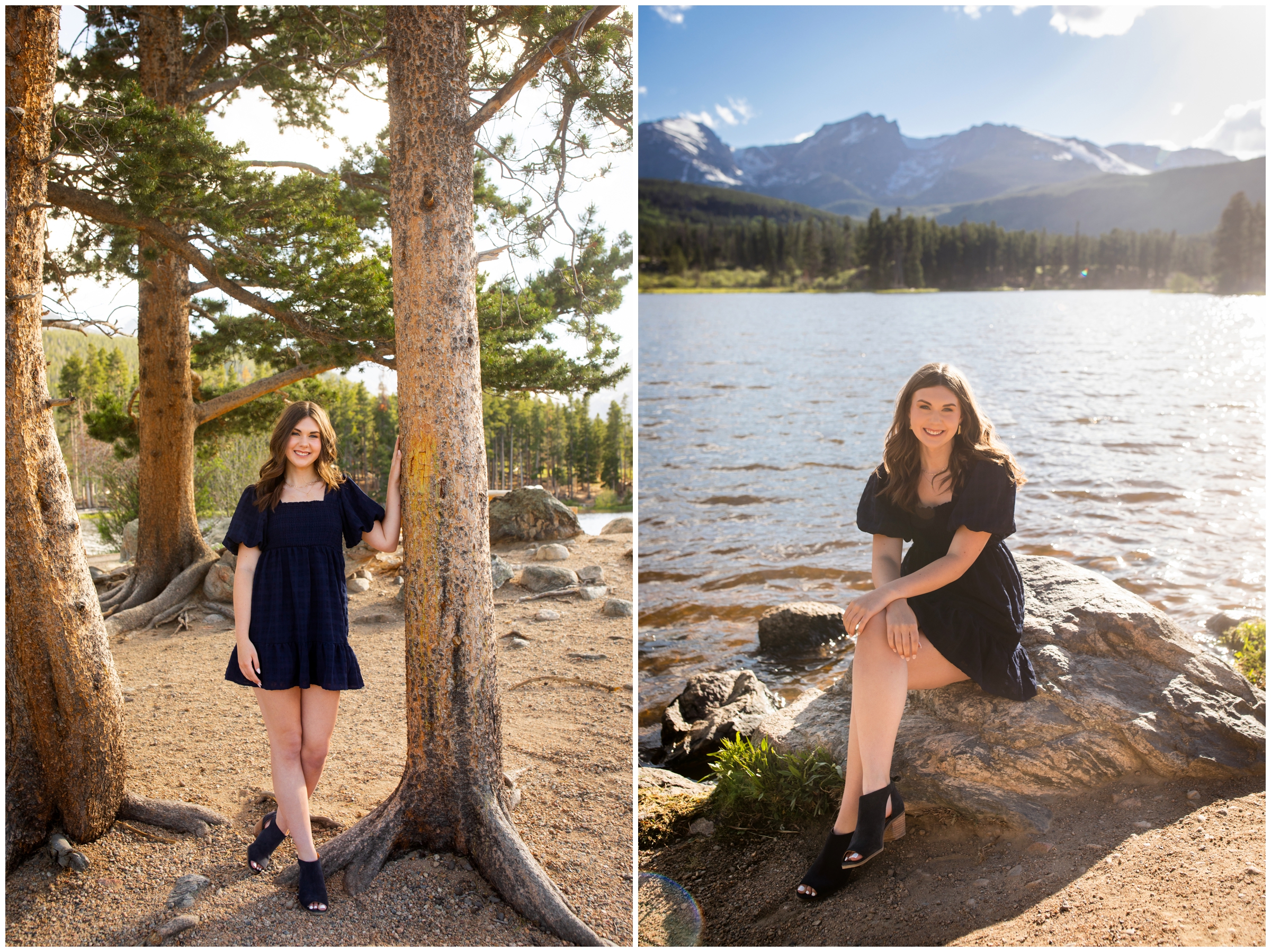 Estes Park senior pictures at Sprague Lake in RMNP by Colorado portrait photographer Plum Pretty Photography