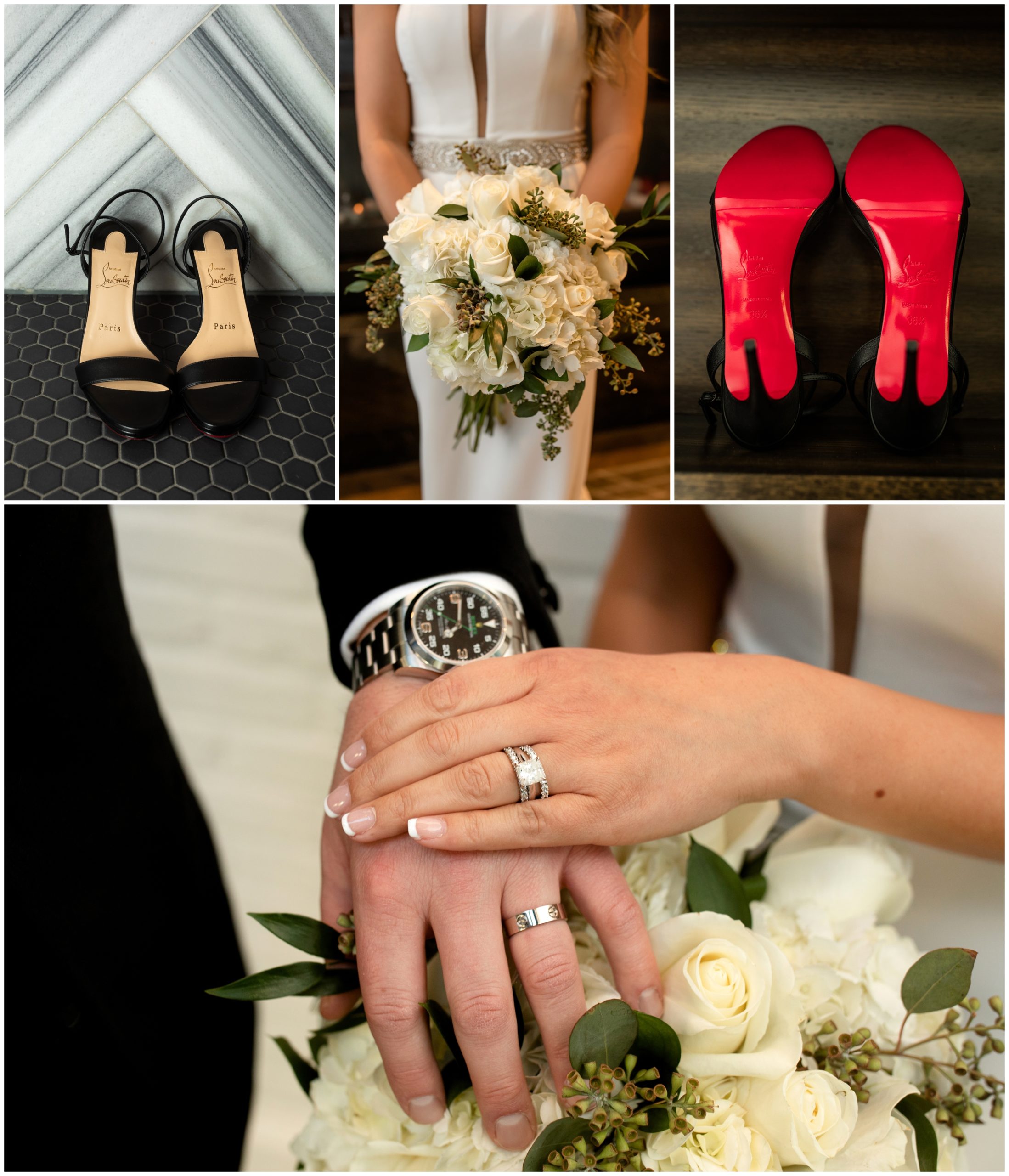 black bridal Christian Louboutin heels