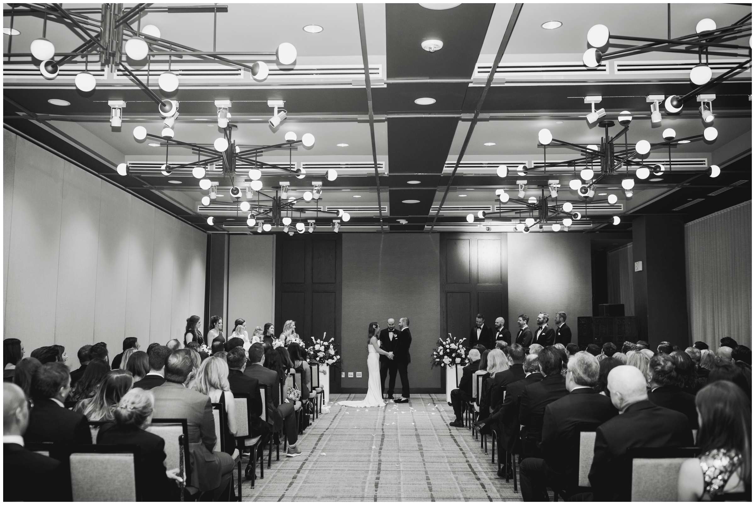 indoor wedding ceremony at the Halcyon Hotel Cherry Creek in Denver Colorado 