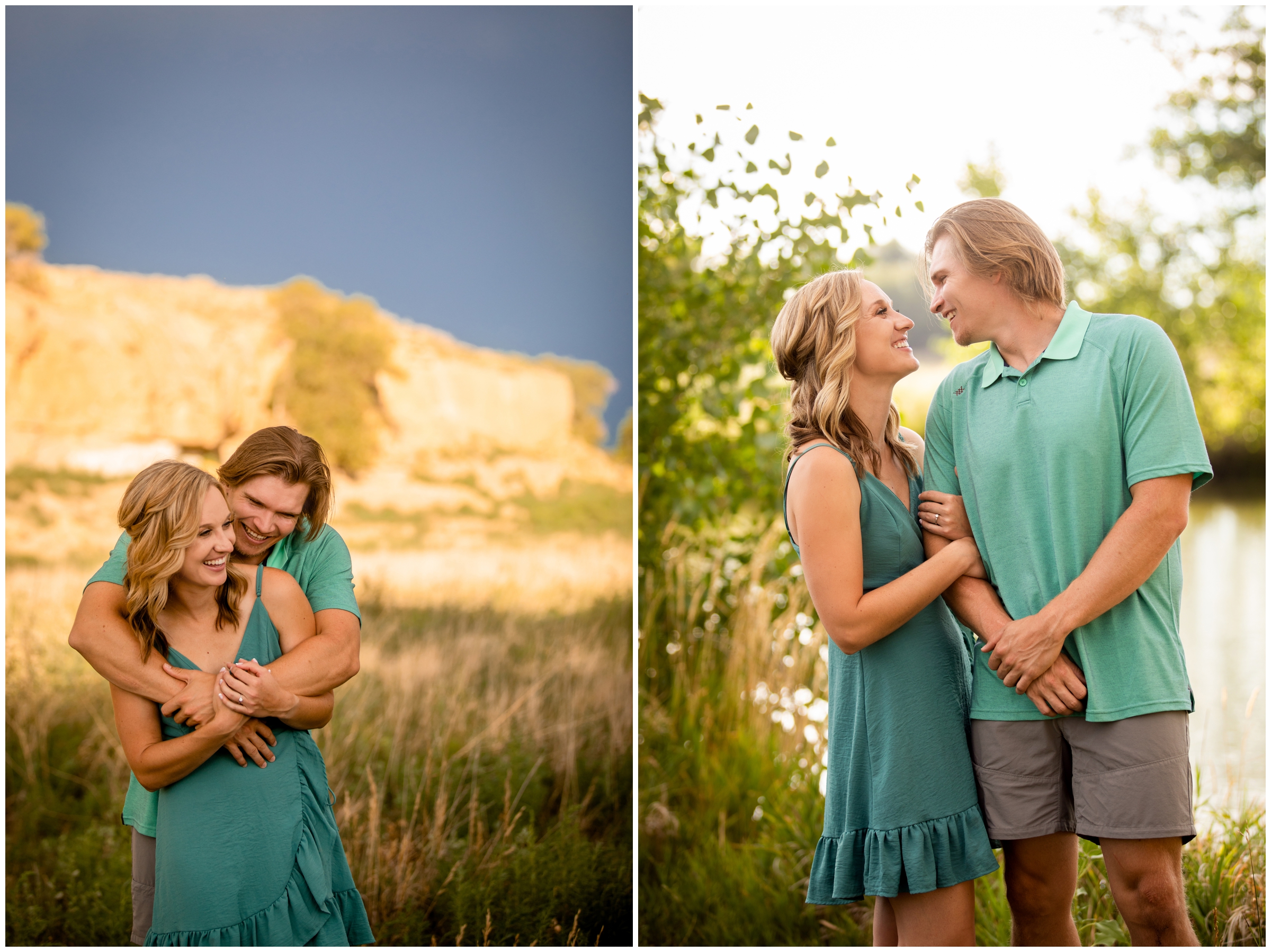 Fun and unique Longmont engagement portraits at Sandstone Ranch by Colorado wedding photographer Plum Pretty Photography