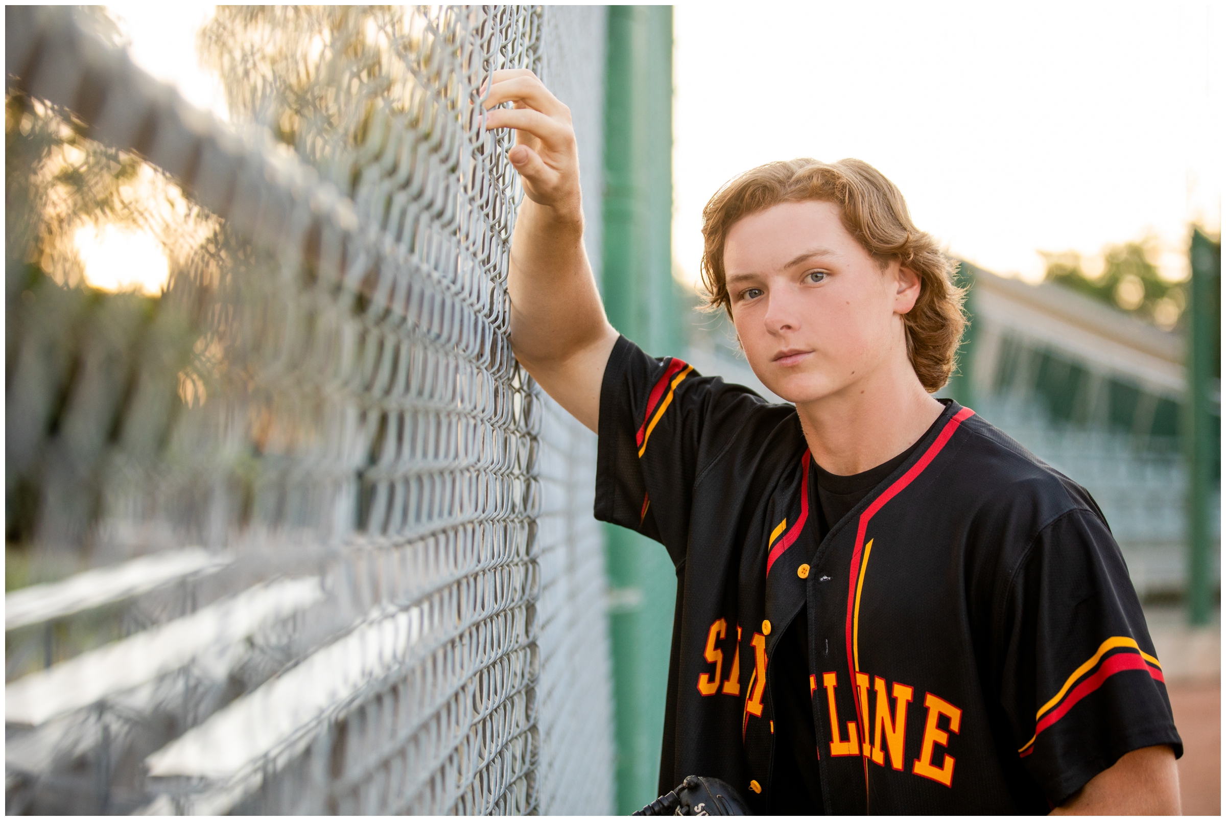 baseball senior photos at Skyline High School in Longmont Colorado 