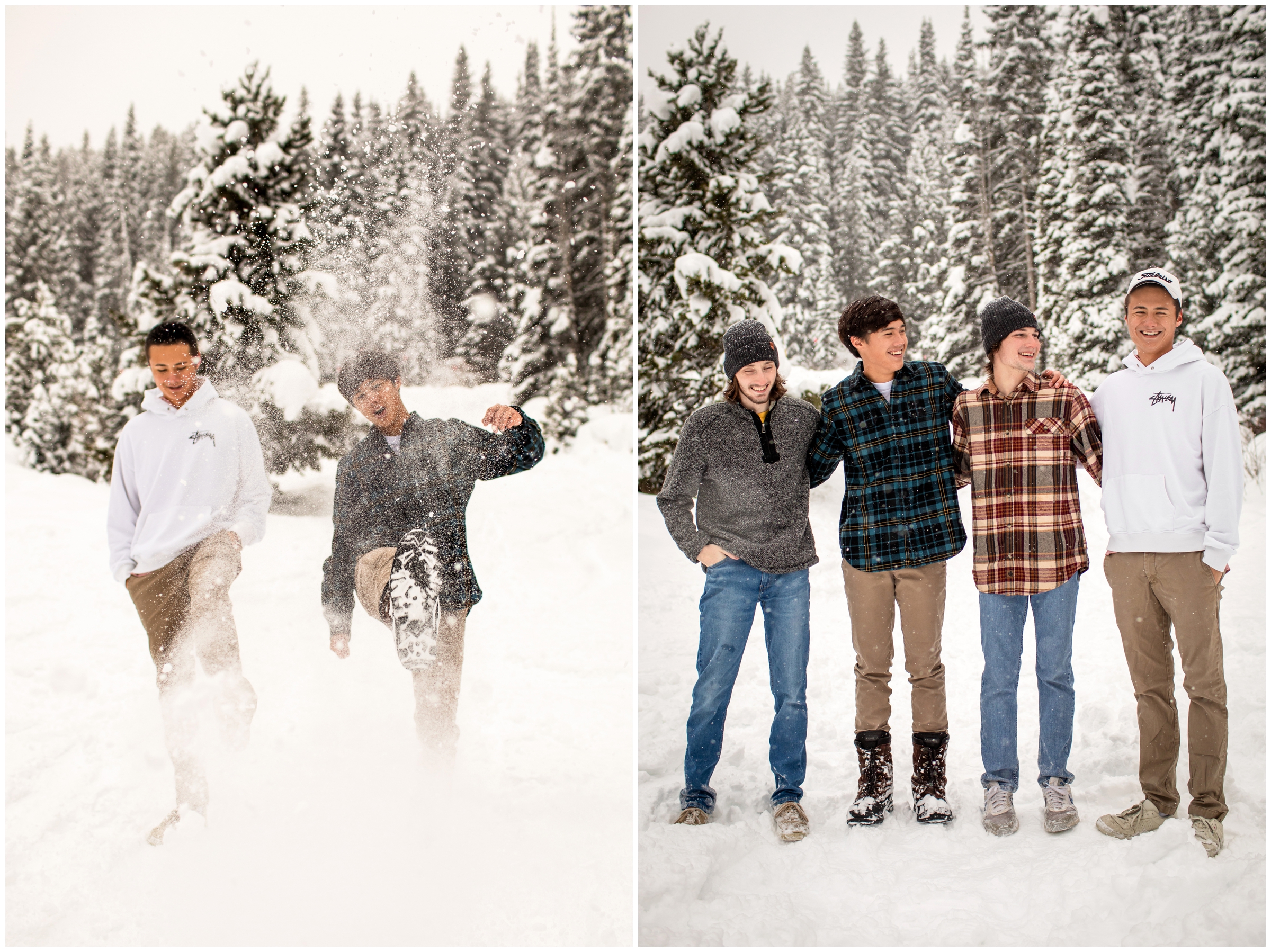 Snowy candid Winter Park family photos in the snow by Colorado portrait photographer Plum Pretty Photography
