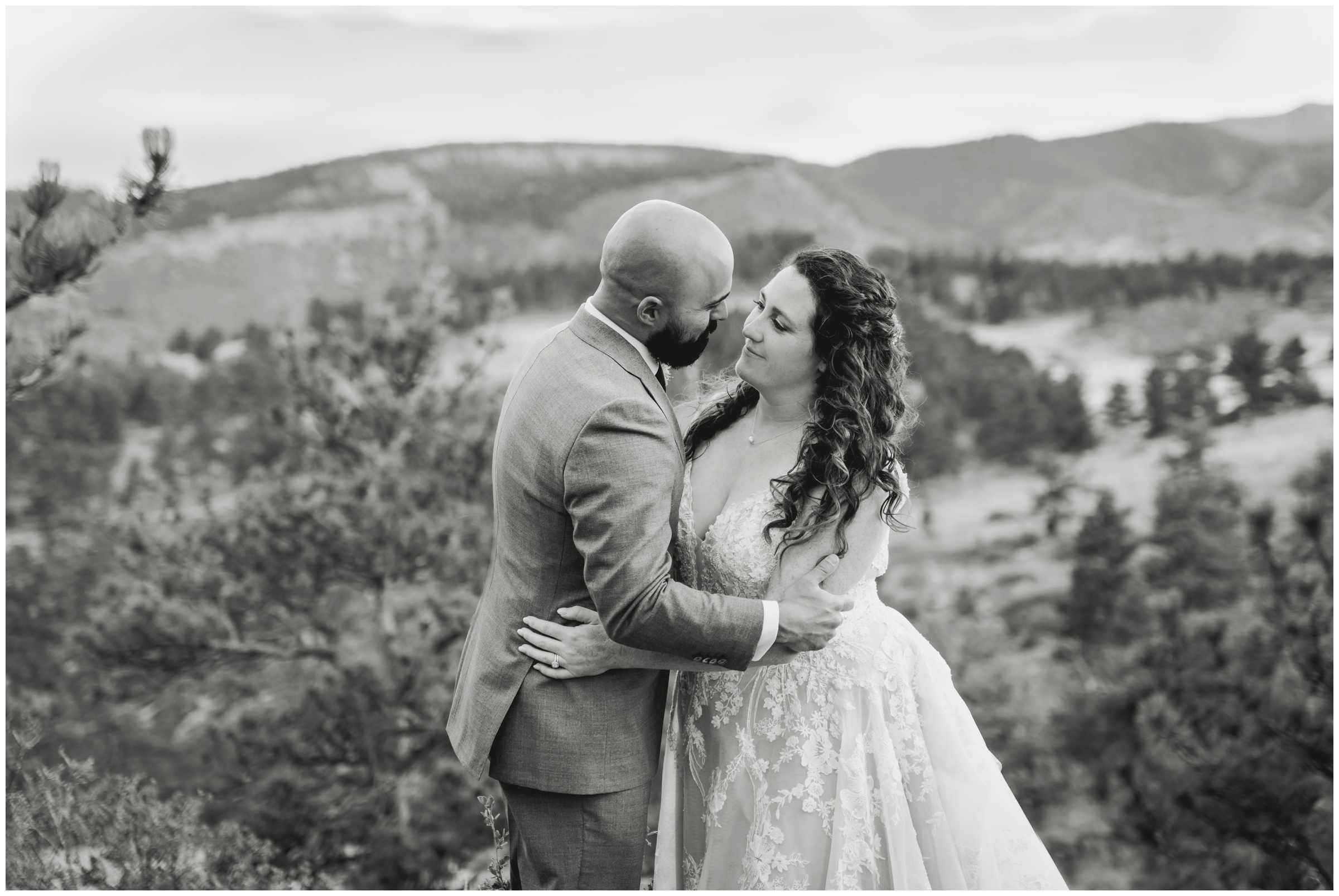 black and white wedding photography in the colorado mountains 