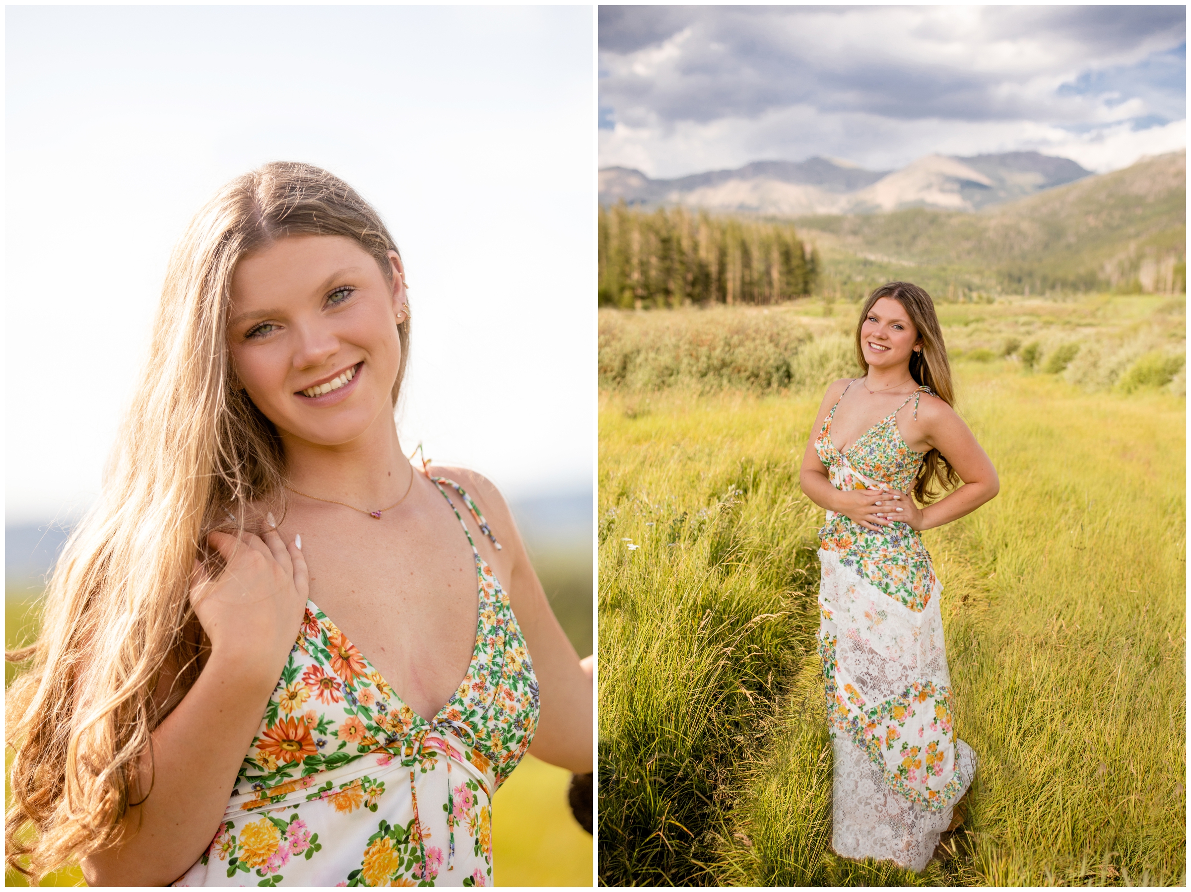 teen posing in mountain setting at Devil's Thumb Ranch in Winter Park CO