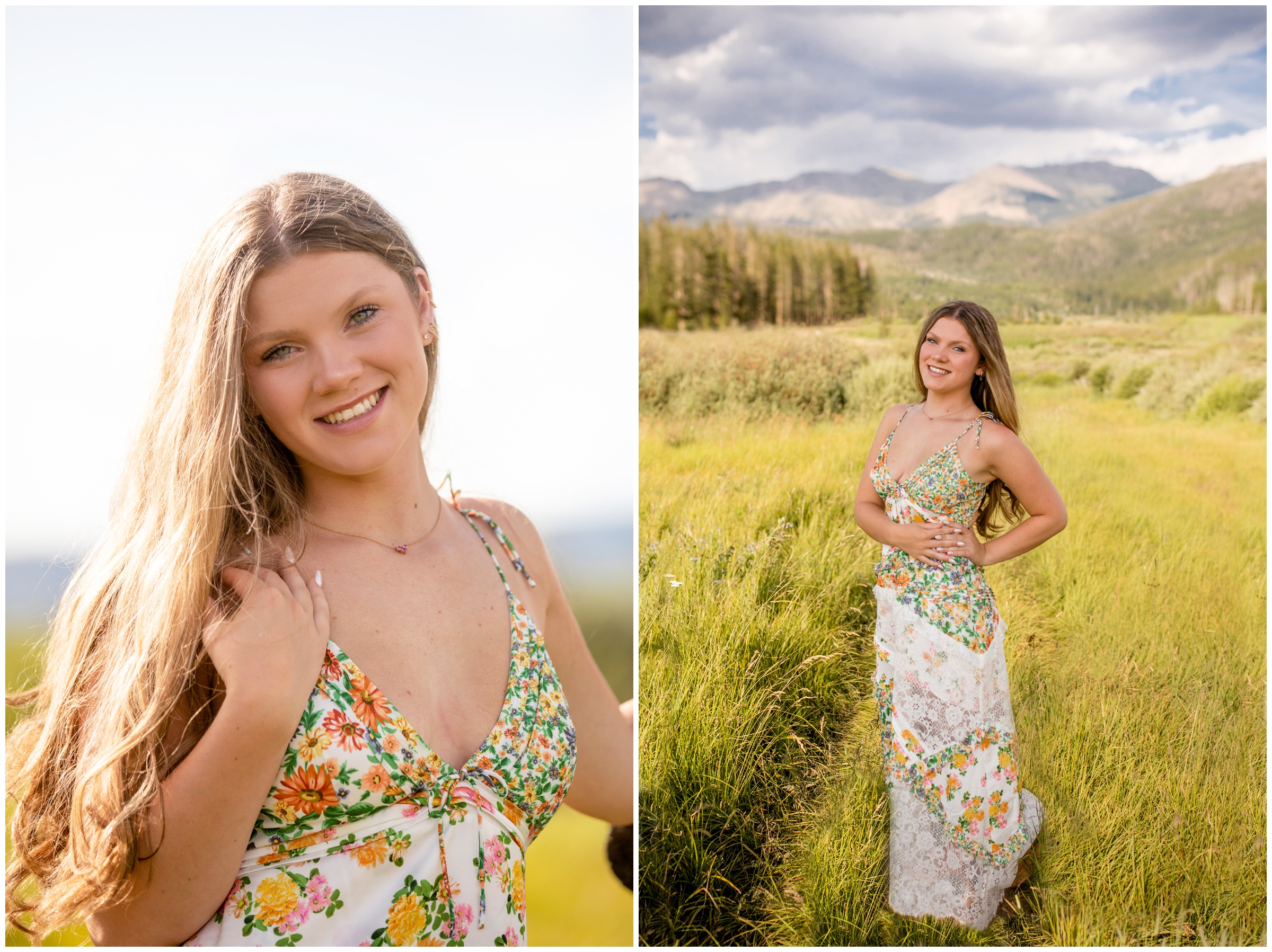 teen posing in mountain setting at Devil's Thumb Ranch in Winter Park CO 