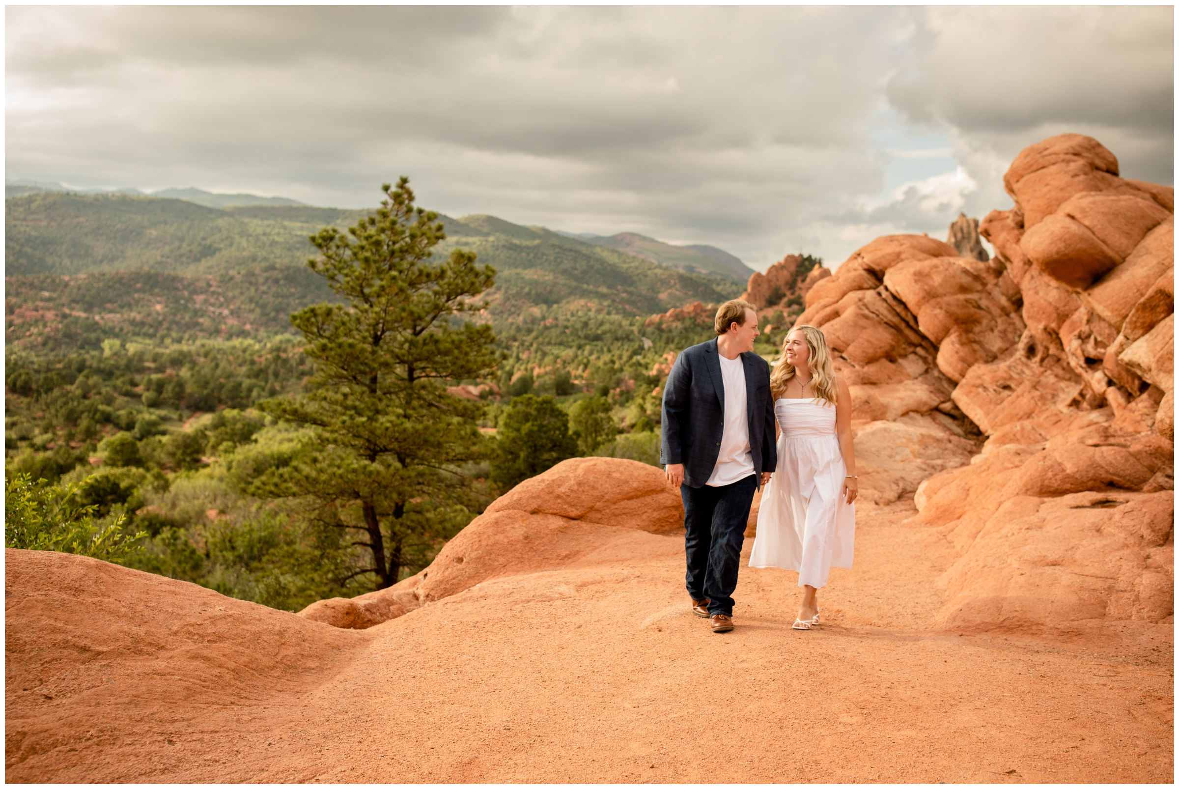 candid Colorado engagement photography at High Point Overlook at Garden of the Gods