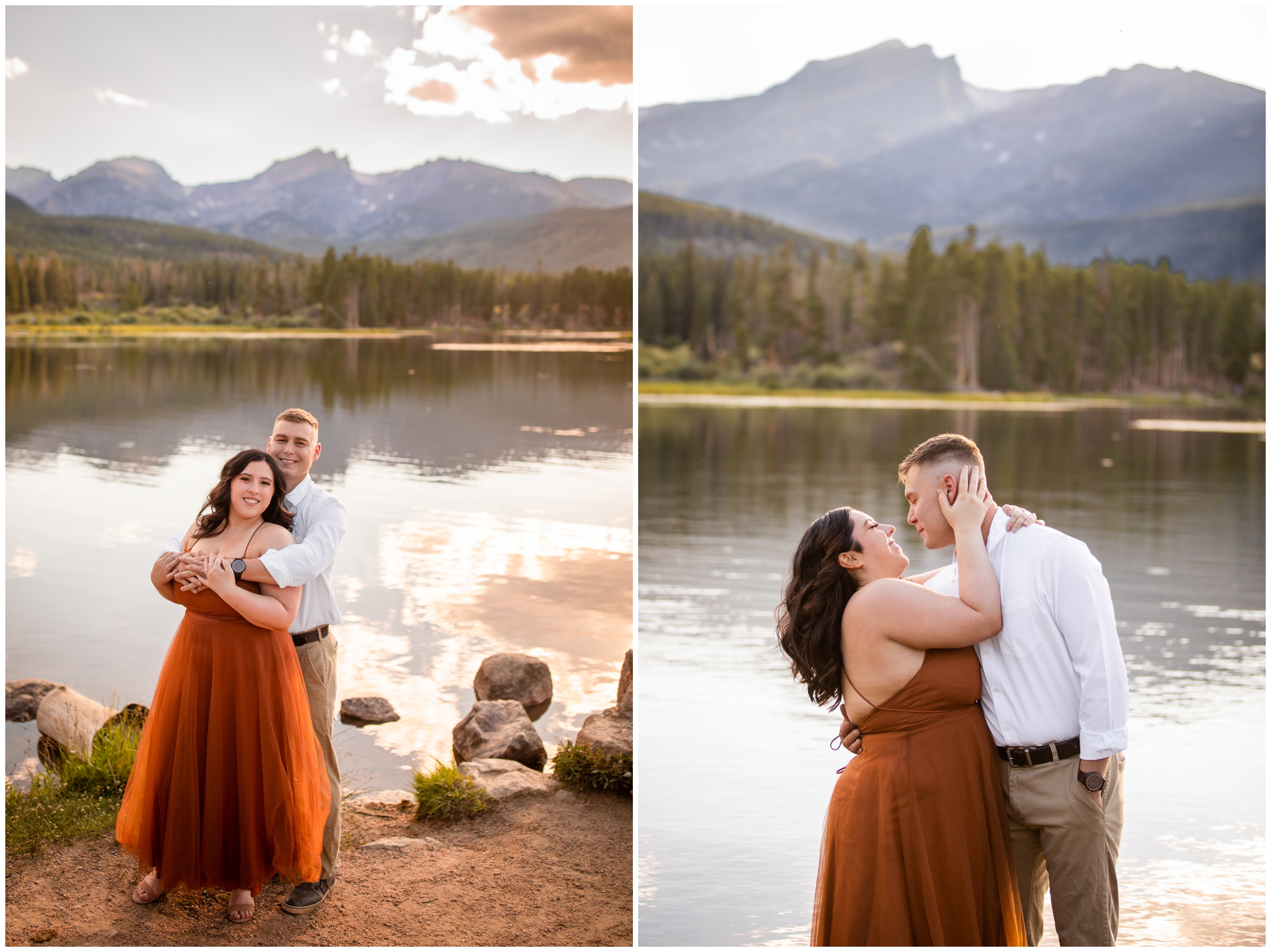 RMNP engagement photography session at Sprague Lake by Estes Park wedding photographer Plum Pretty Photography