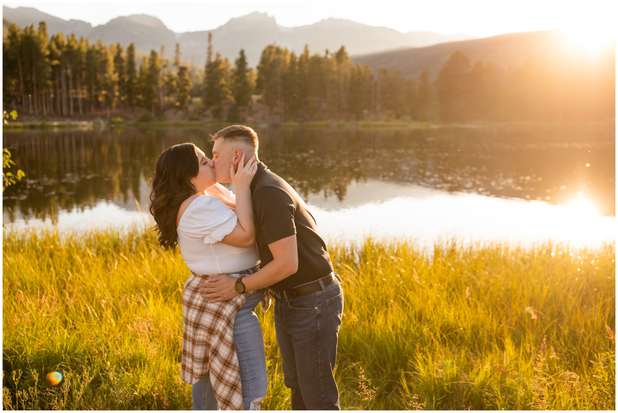 RMNP engagement photography session at Sprague Lake by Estes Park wedding photographer Plum Pretty Photography