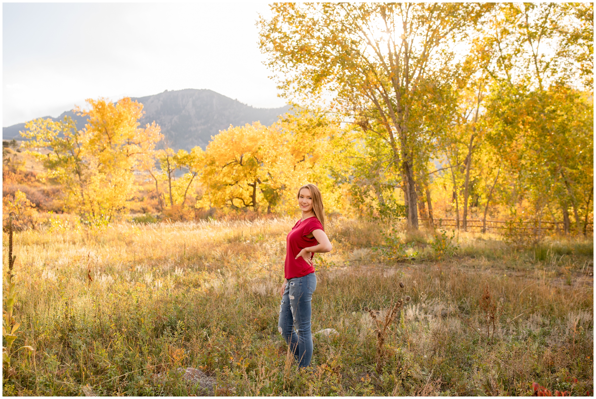 Colorado mountain senior portraits at South mesa in Boulder