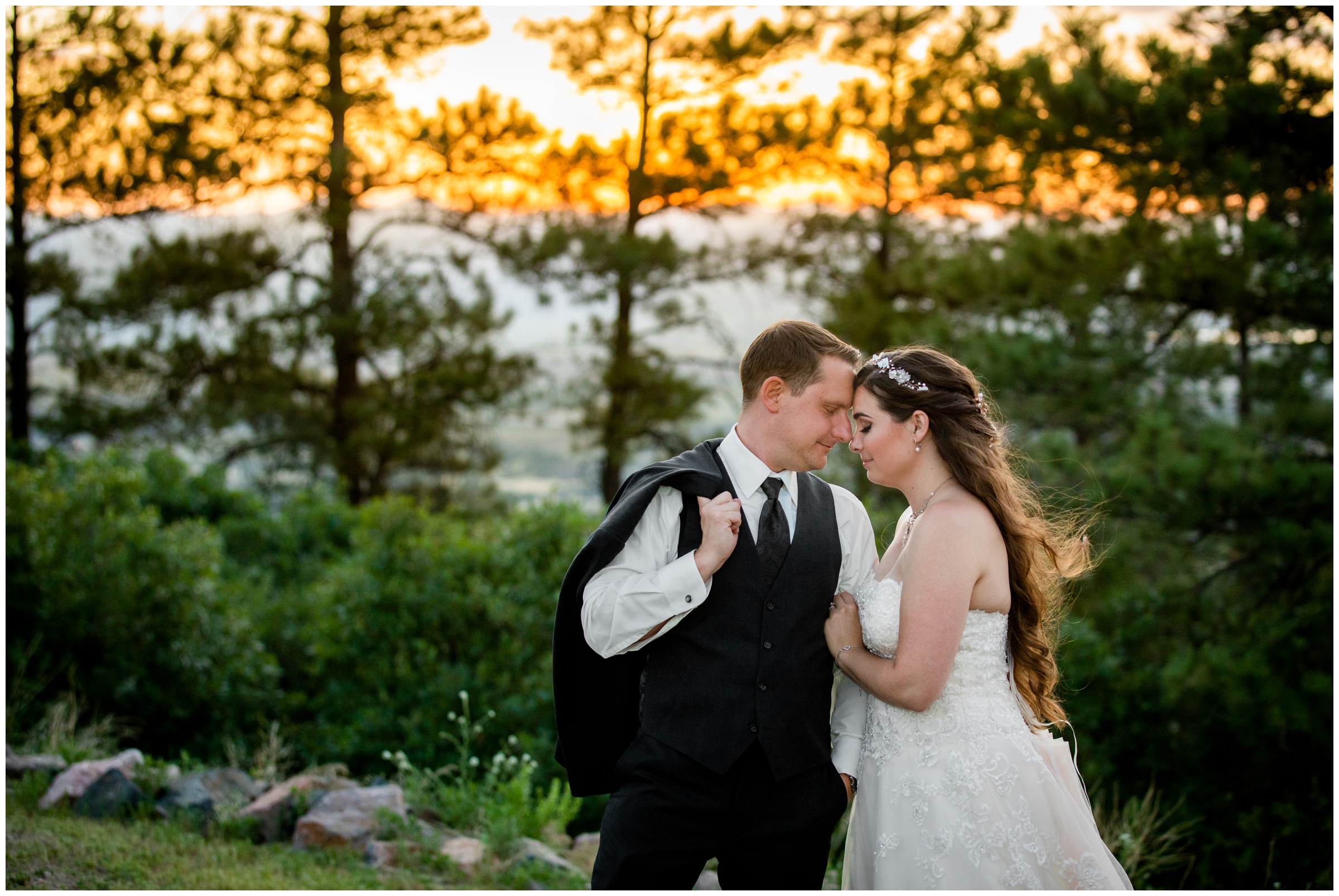 colorful Colorado sunset wedding inspiration in Sedalia 