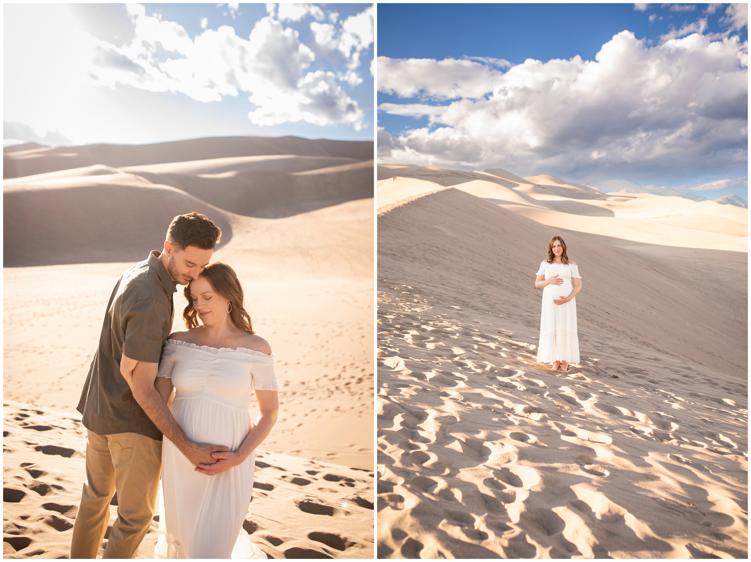 unique maternity pictures at the sand dunes by Colorado photographer Plum Pretty Photos