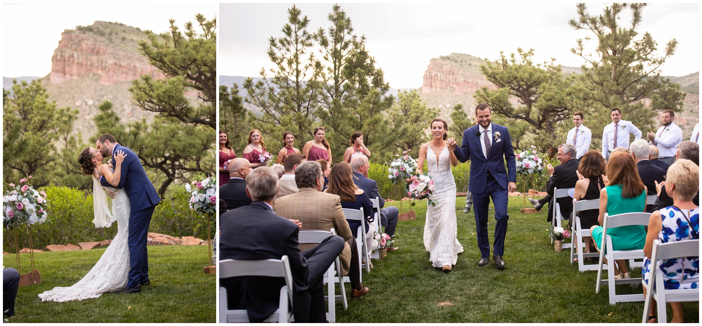 first kiss during Lionscrest Manor summer wedding ceremony