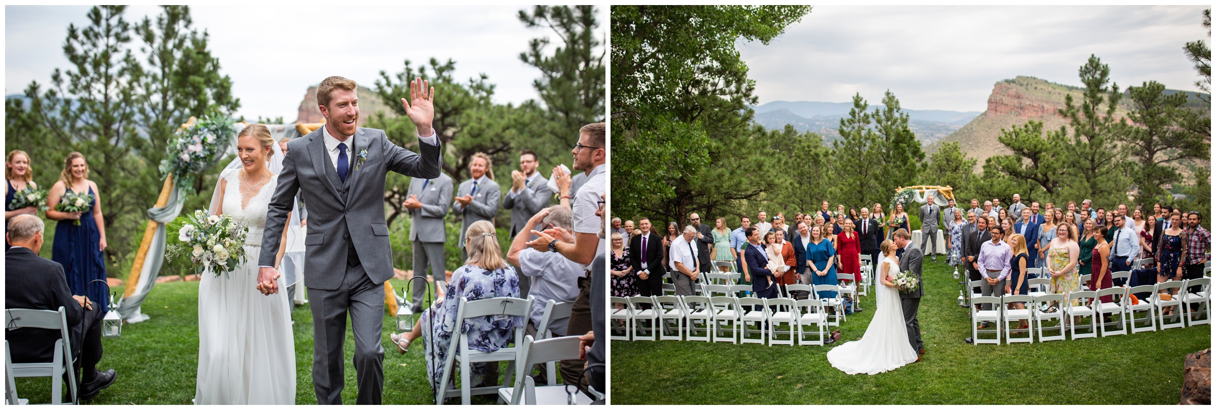 summer wedding ceremony at Lionscrest Manor in Lyons Colorado