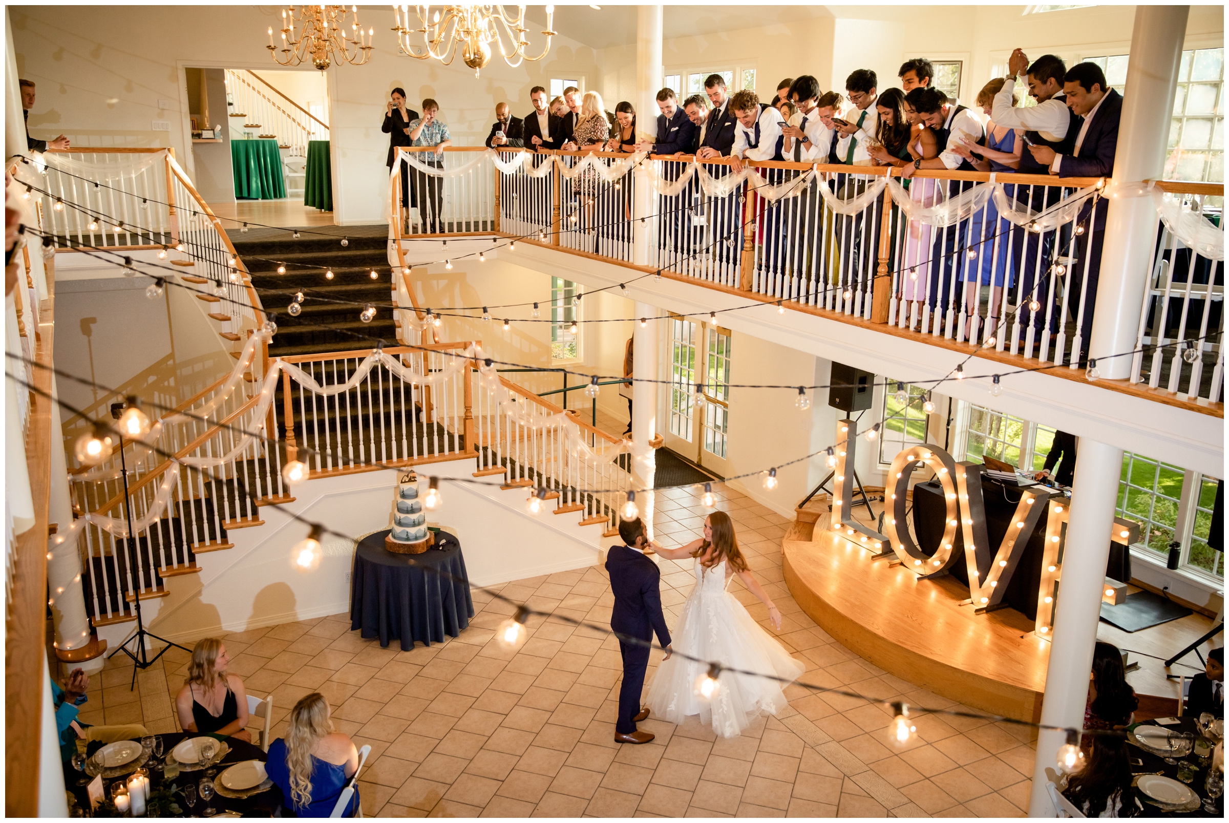 first dance during Colorado wedding reception at Lionscrest Manor