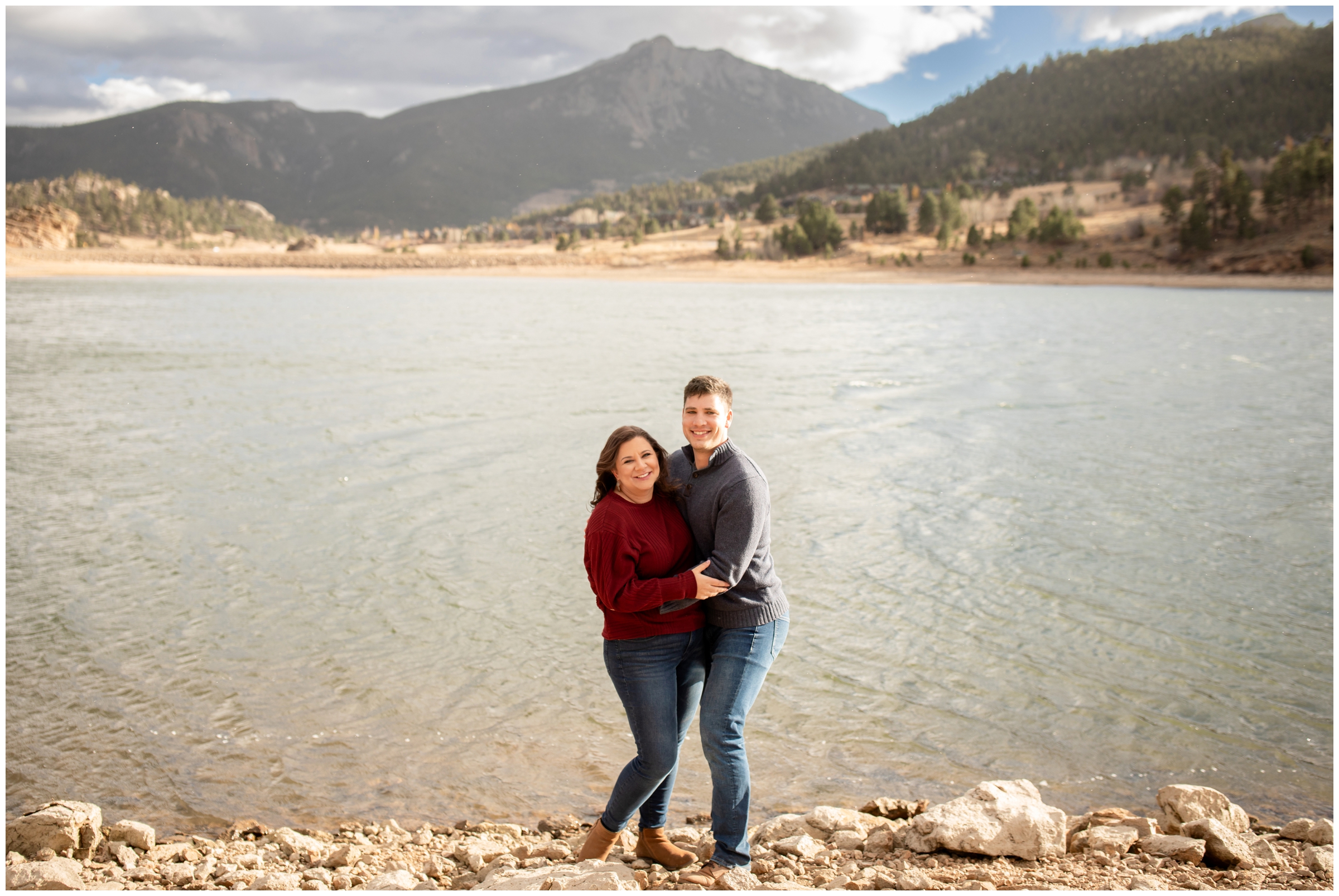 mountain lake couple's photography session in Estes Park Colorado 