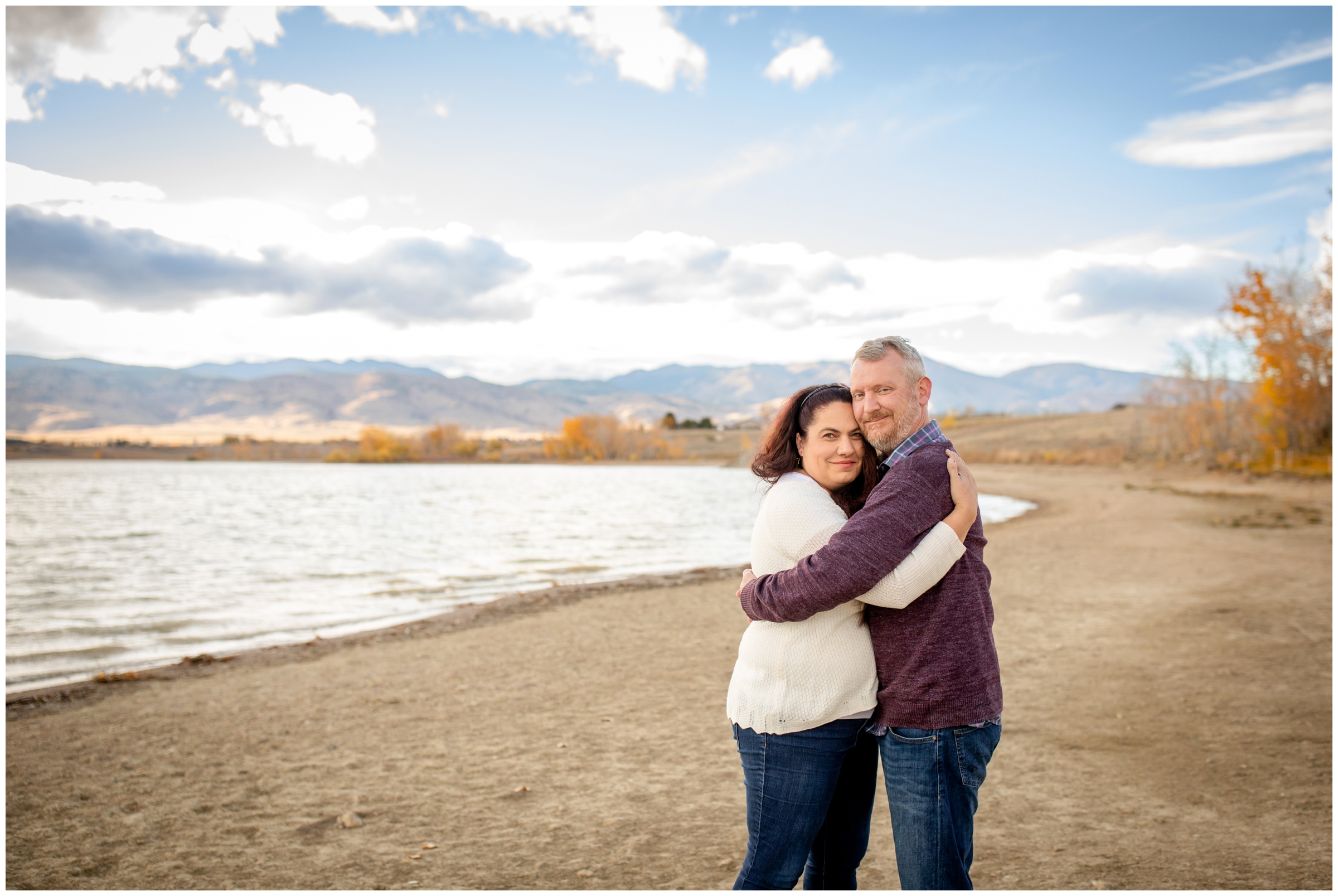 Boulder fall engagement pictures at Coot Lake and Boulder Reservoir by Colorado wedding photographer Plum Pretty Photography