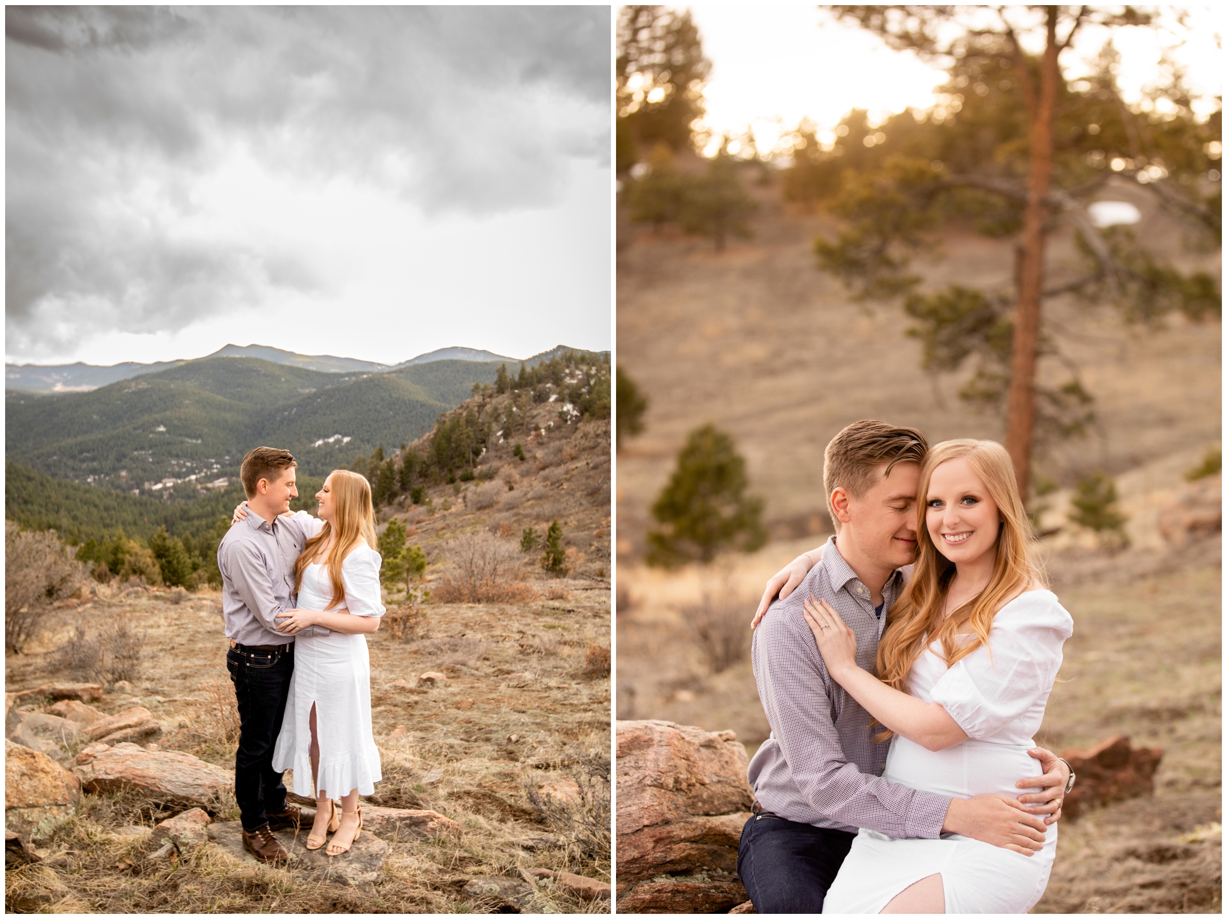 Colorado anniversary portraits during spring at Mount Falcon West by CO elopement photographer Plum Pretty Photography